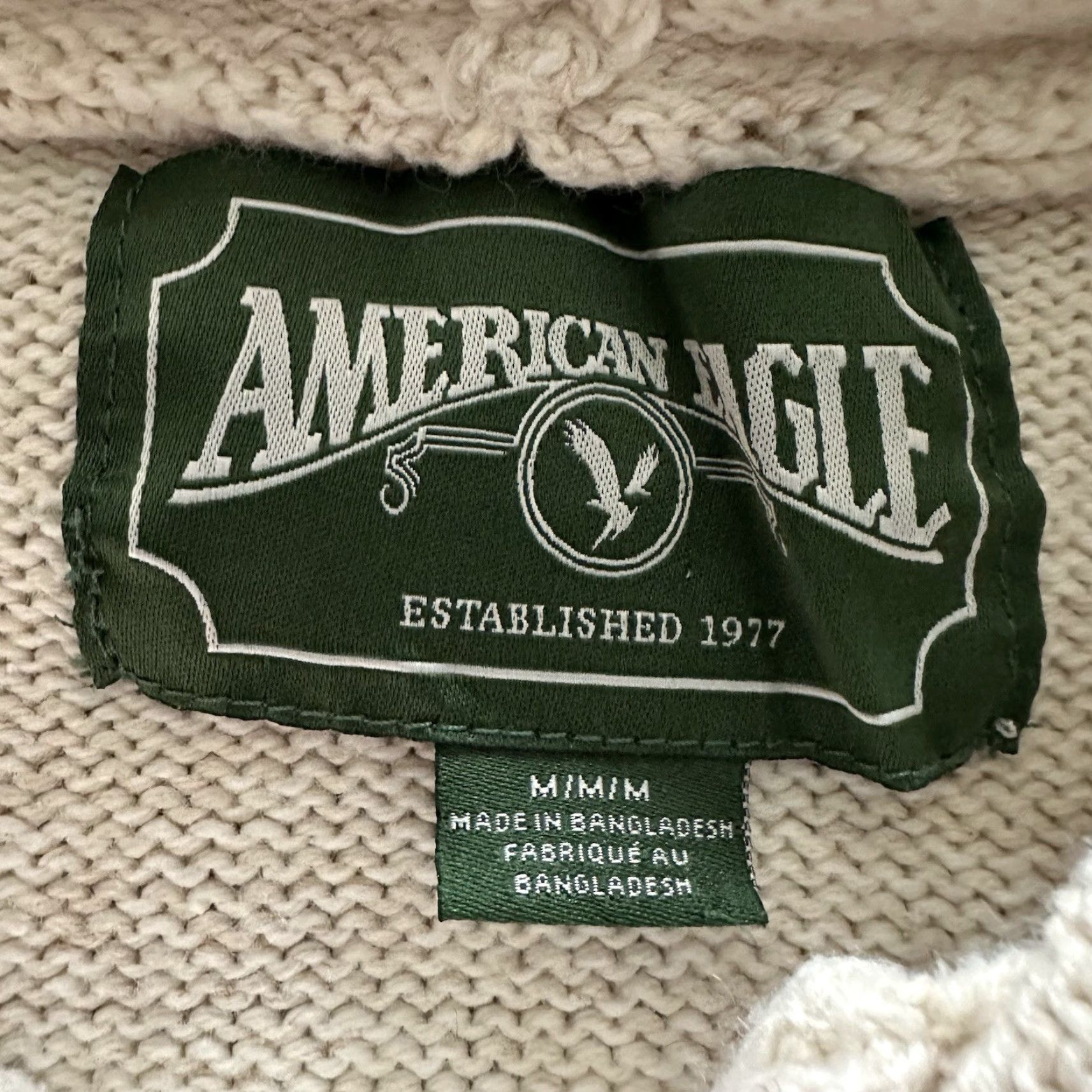 American Eagle Outfitters VINTAGE American Eagle Knit Sweater Mens M Pullover Hoodie Aztec Print Ivory Purple Size US M / EU 48-50 / 2 - 3 Thumbnail