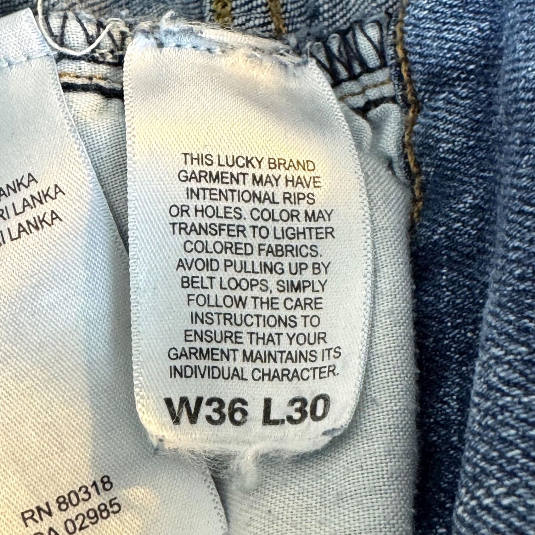 Lucky Brand Lucky Brand Jeans Mens 36x30 Straight Denim Pants 223 Medium Wash 7MP10666 Size US 36 / EU 52 - 6 Thumbnail