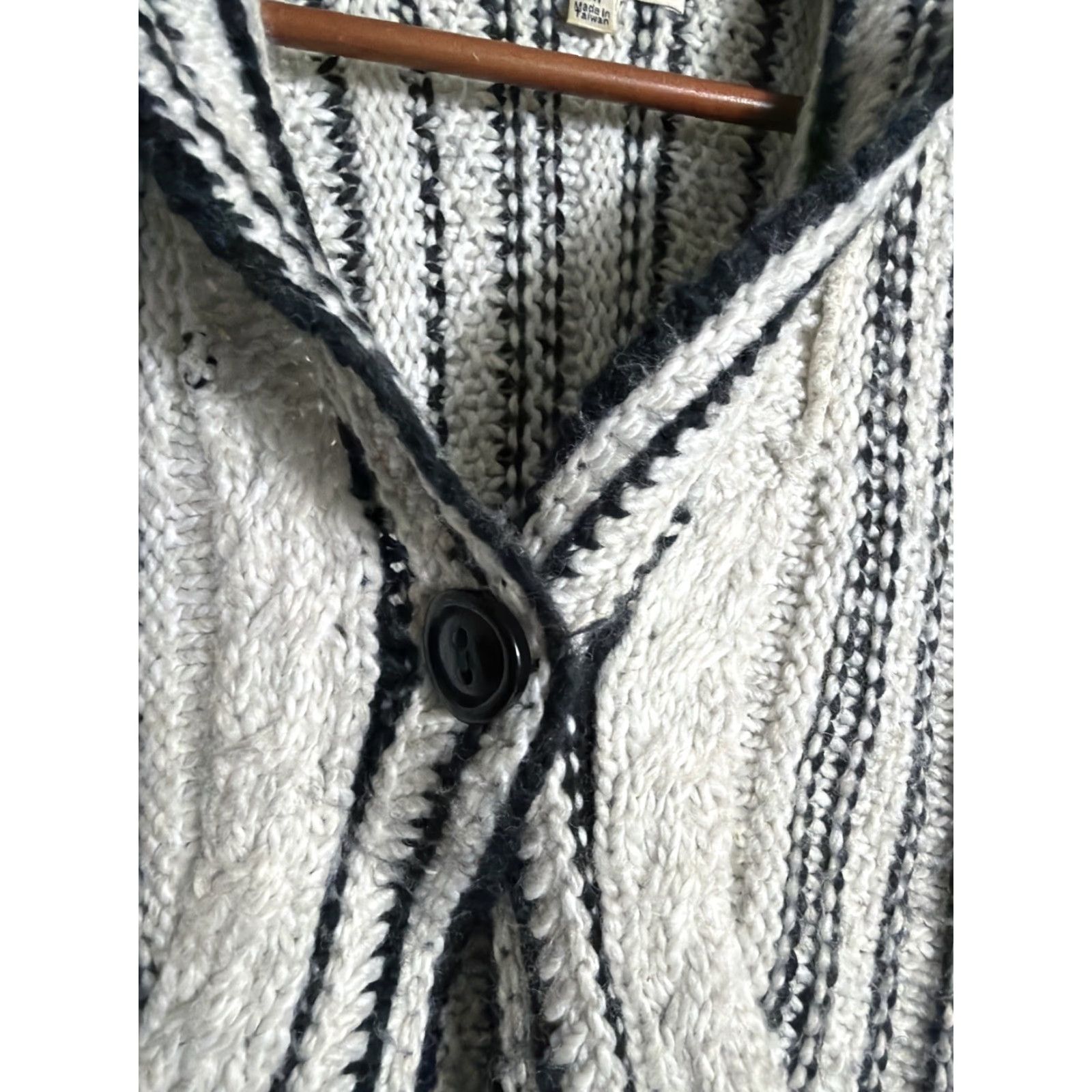 Vintage VINTAGE Black White Striped Cardigan Sweater Wool Blend Medium M Woman Casual Shirts? Size M / US 6-8 / IT 42-44 - 6 Thumbnail