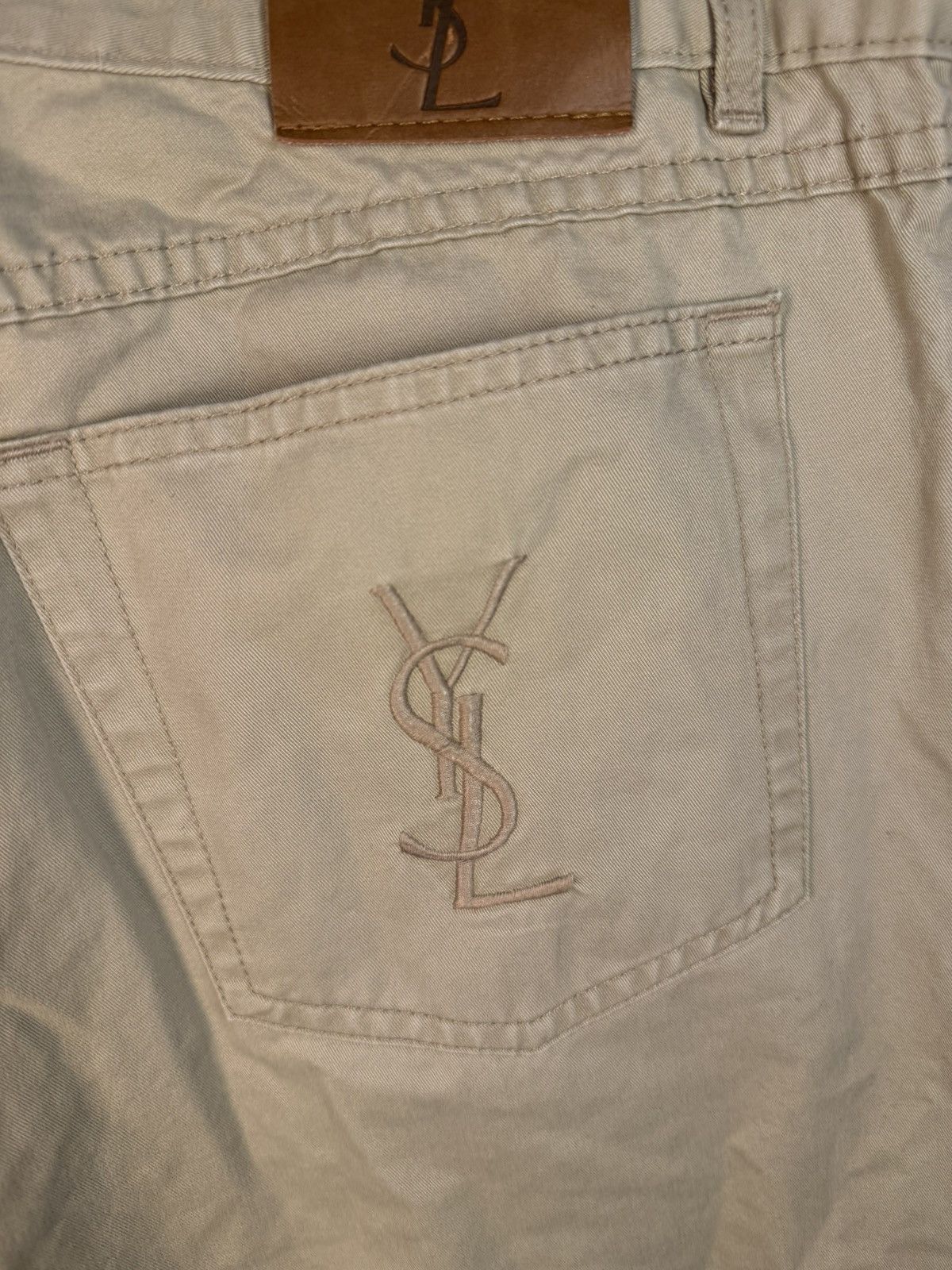 Yves Saint Laurent 34x34 YSL Jeans Beige Denim Pants Casual Old Money Size US 34 / EU 50 - 8 Thumbnail