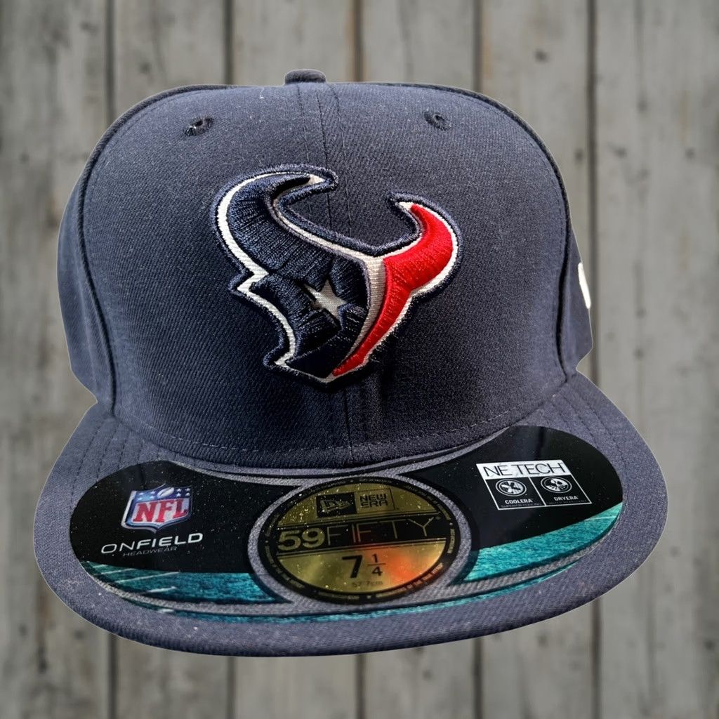 New Era New Era Houston Texans Hat Mens 7 1/4 Navy Blue 59FIFTY NFL On Field Fitted Cap Size ONE SIZE - 1 Thumbnail