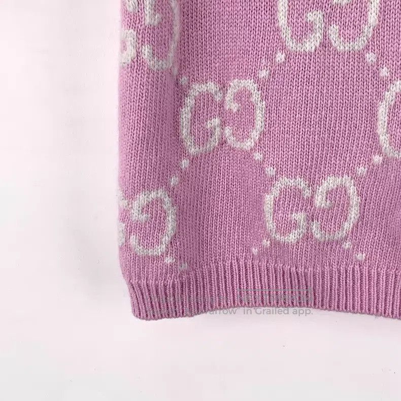 Gucci Gucci Pink logo jacquad full printed wool round-neck short Size XS / US 0-2 / IT 36-38 - 4 Thumbnail