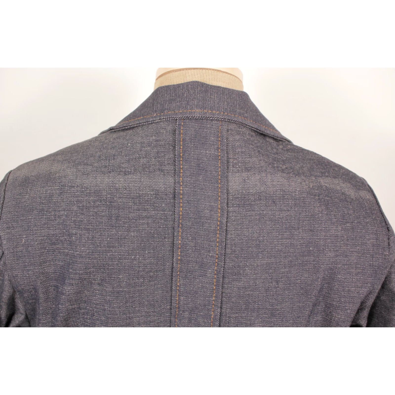 Vintage VTG 1960s Denim Norfolk Style Ely Coat Mens 36 Blue Coat Norfolk Look 60s Jacket Vintage Denim Size US XXS / EU 40 - 7 Thumbnail