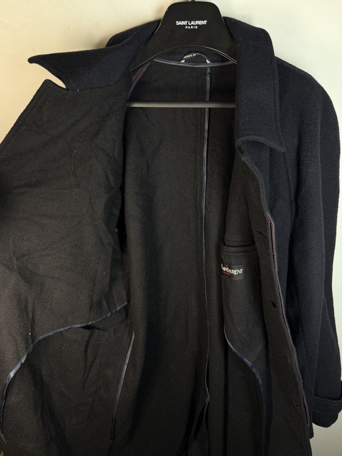 Yves Saint Laurent 90’s Wool YSL Coat Long France Size US M / EU 48-50 / 2 - 14 Thumbnail