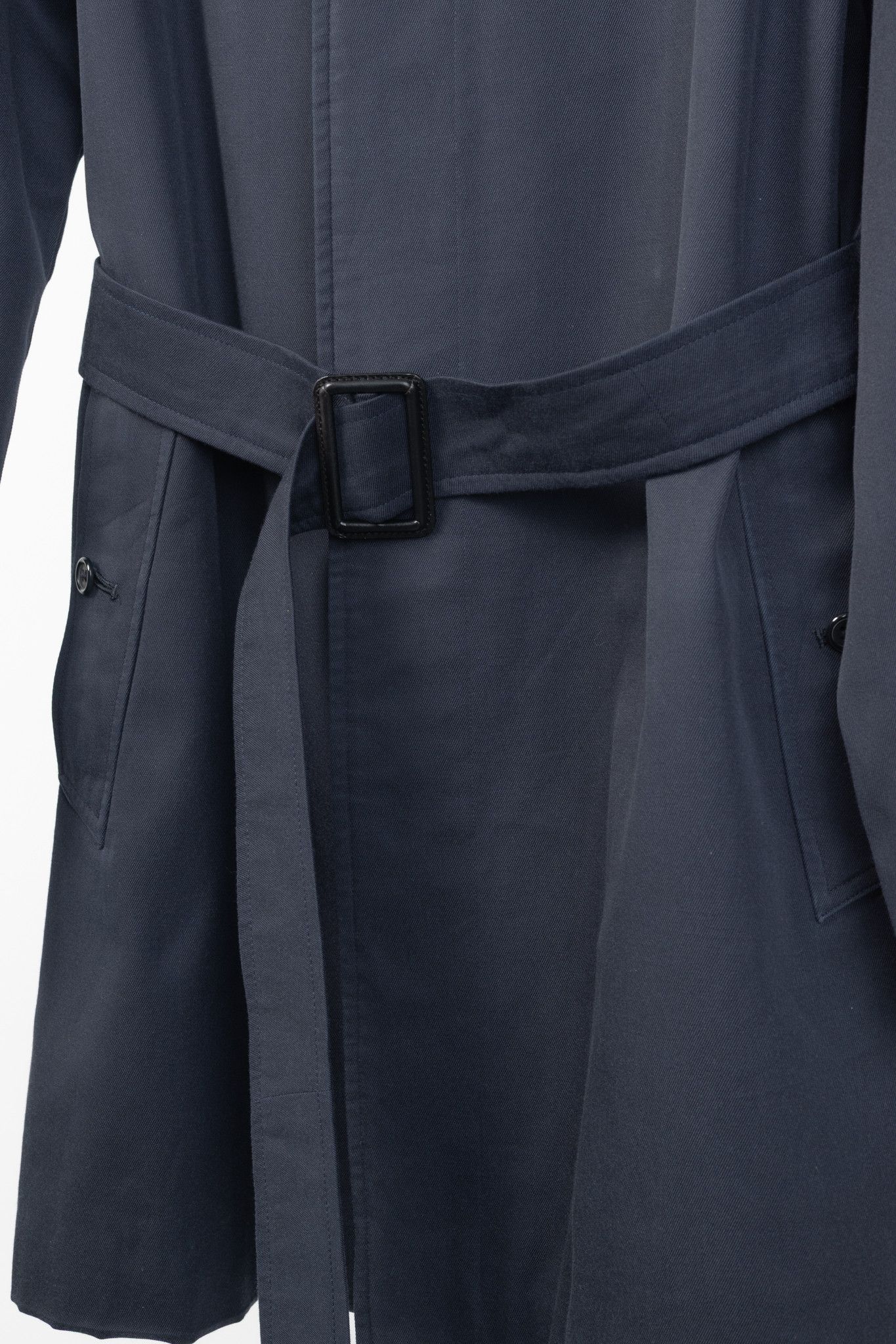 Burberry Burberry Vintage Navy Twill Belted Balmacaan Coat Size US XL / EU 56 / 4 - 8 Thumbnail