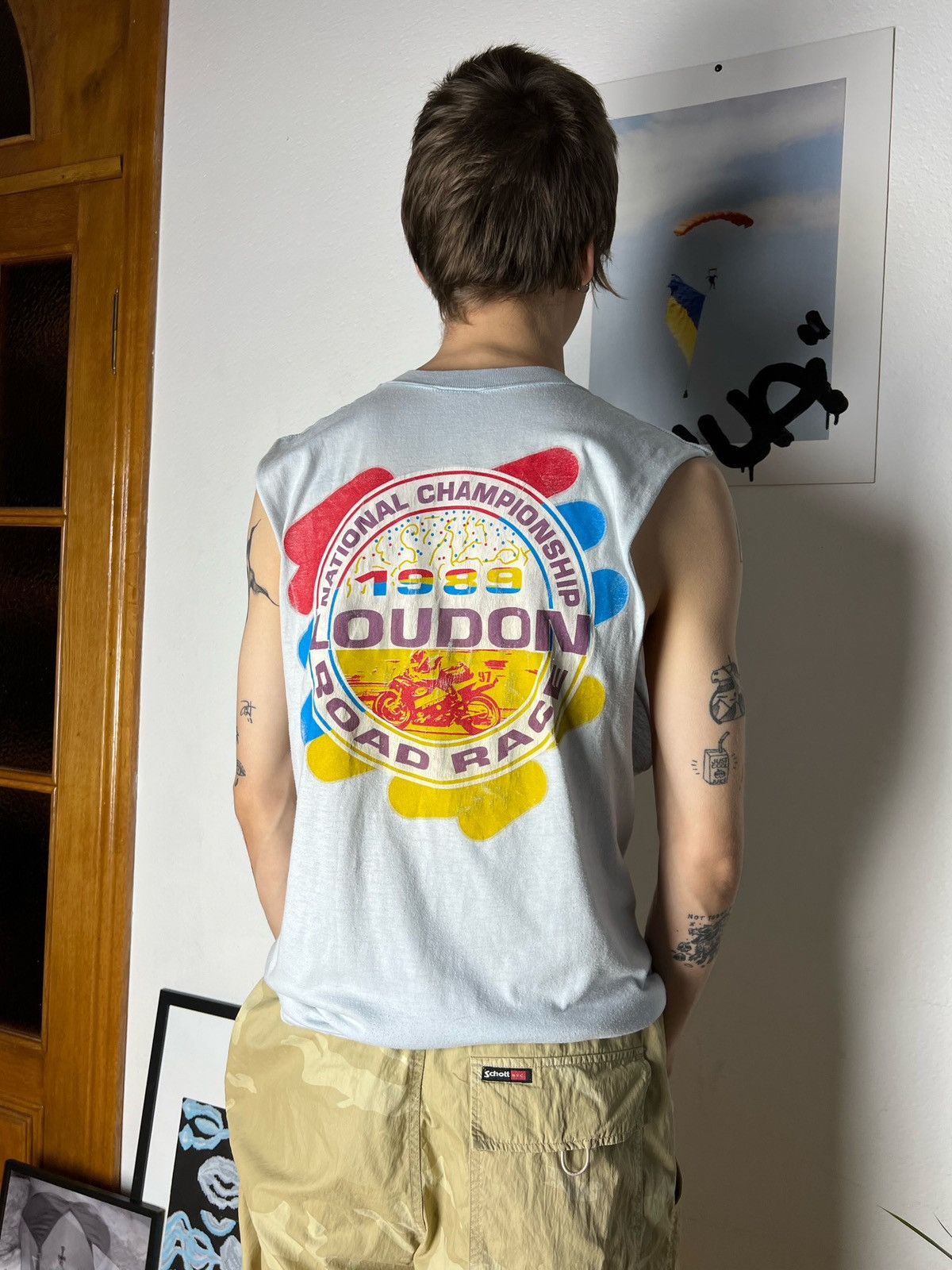Harley Davidson × Vintage 1989 London Moto tee Tank Top Dunlop racing Suzuki Size US M / EU 48-50 / 2 - 13 Thumbnail