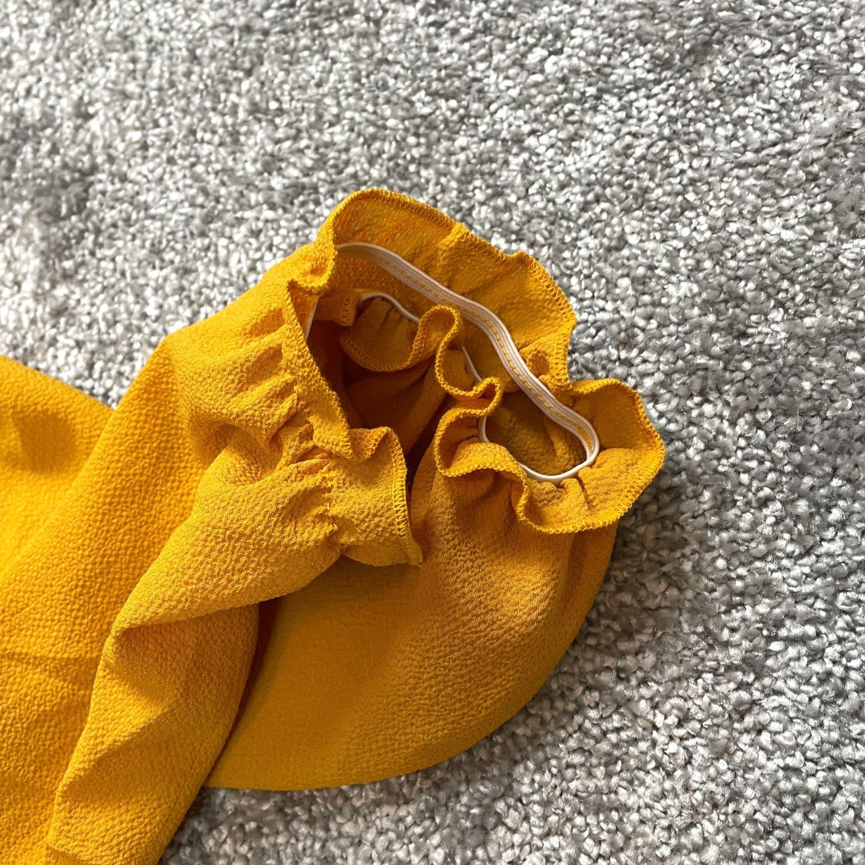 Vintage Unbranded Blouse Peasant Top Womens 3X Yellow Short Sleeve Stretch Off Shoulder Shirt Ladies 3X Yellow Off the Shoulder Blouse Size XXL / US 16-18 / IT 52-54 - 5 Thumbnail