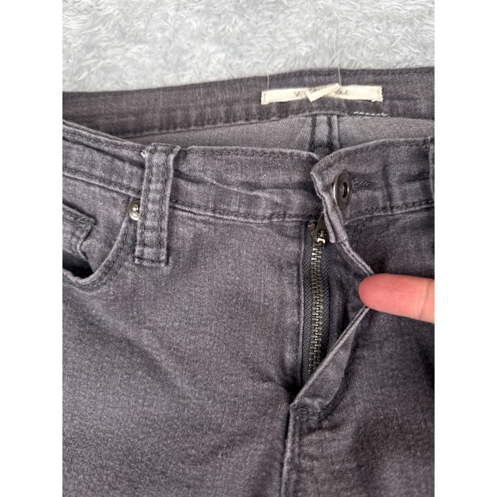 Denime XXL Denim Jeans Womens 27 Gray Flared Mid Rise Cotton Blend Zip Fly 27x28 Jeans Size 27" / US 4 / IT 40 - 5 Thumbnail