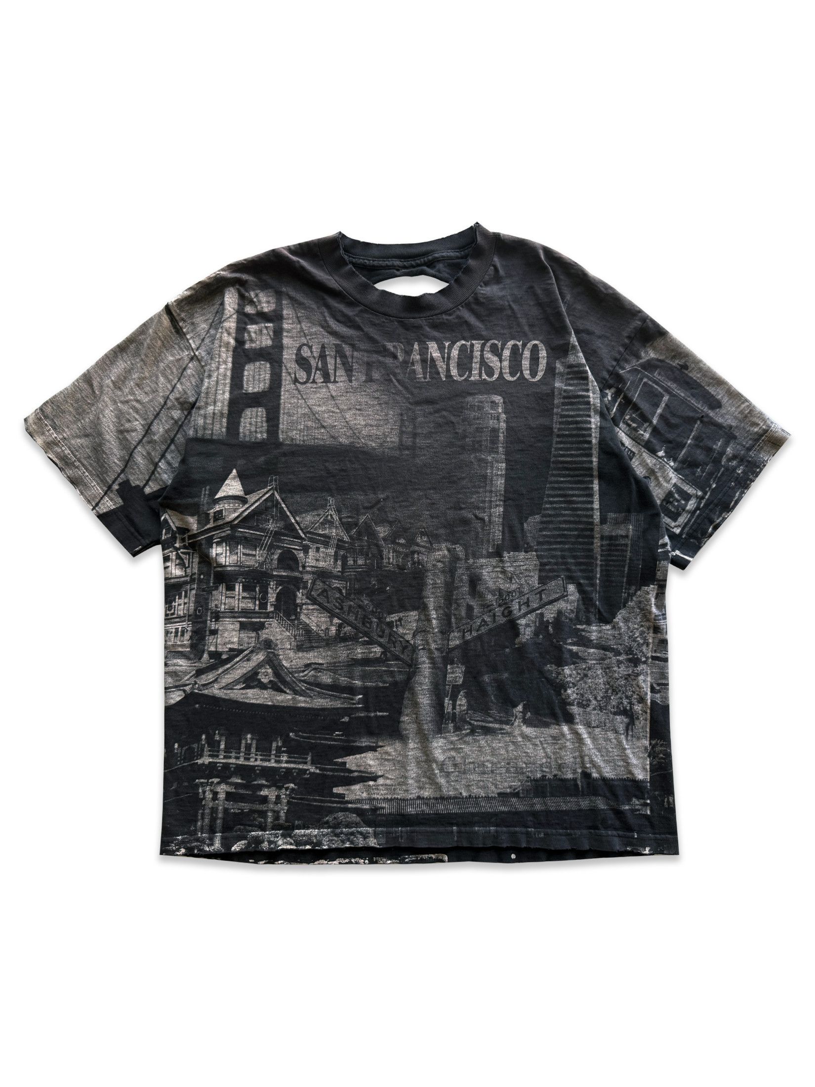 Vintage 1990s Vintage San Francisco, California AOP Fader Tee Size US XL / EU 56 / 4 - 1 Thumbnail