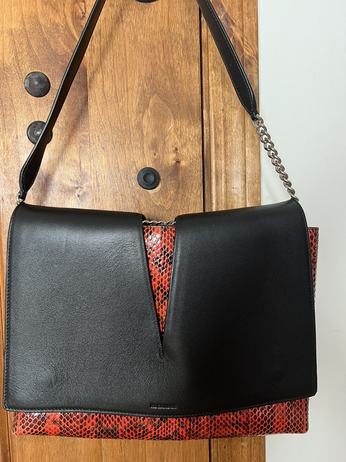 Jil Sander Jil Sander black red snake print bag Size ONE SIZE - 5 Thumbnail