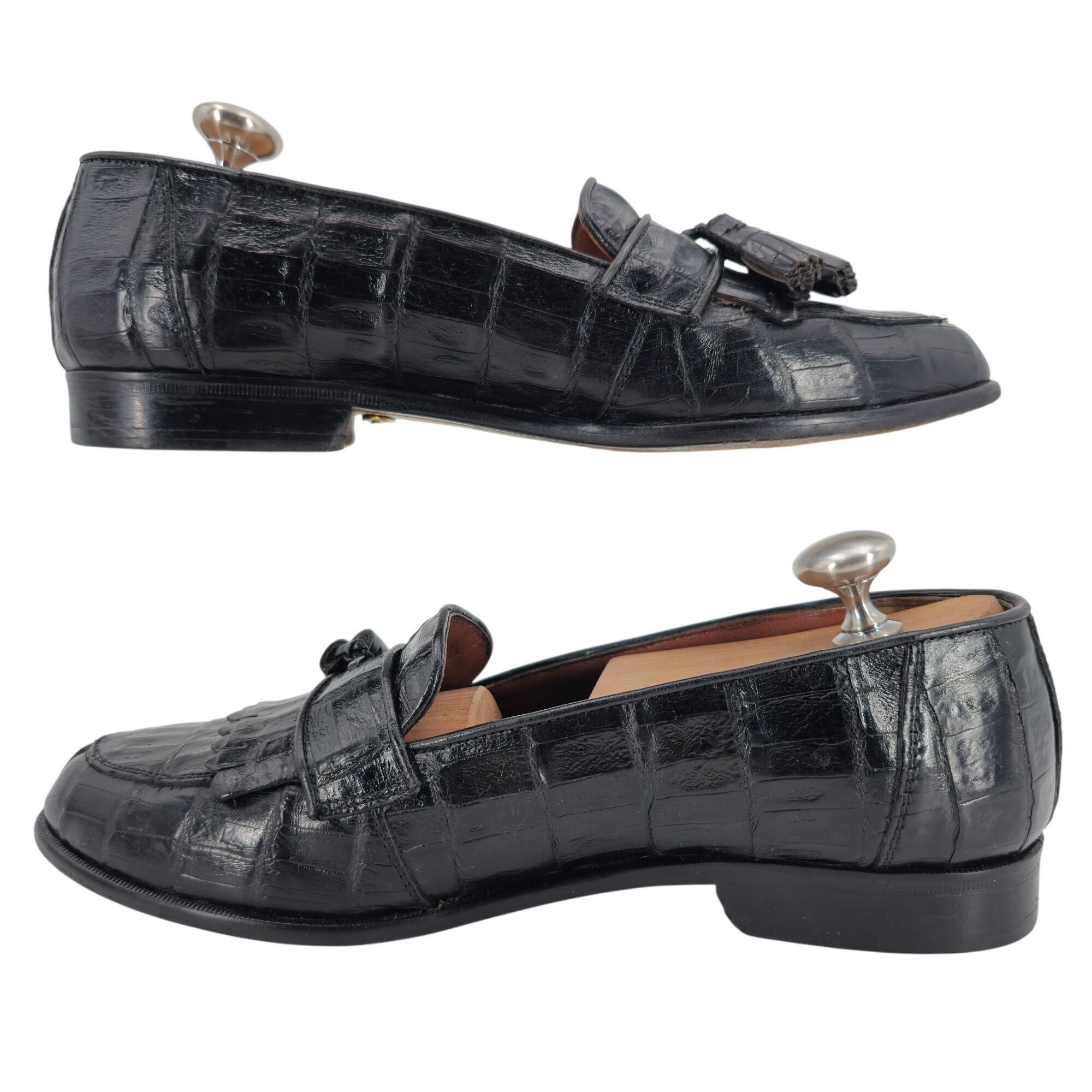 Belvedere Vintage Belvedere Exotic Full Crocodile Black Dress Shoe 8.5 Size US 8.5 / EU 41-42 - 6 Thumbnail