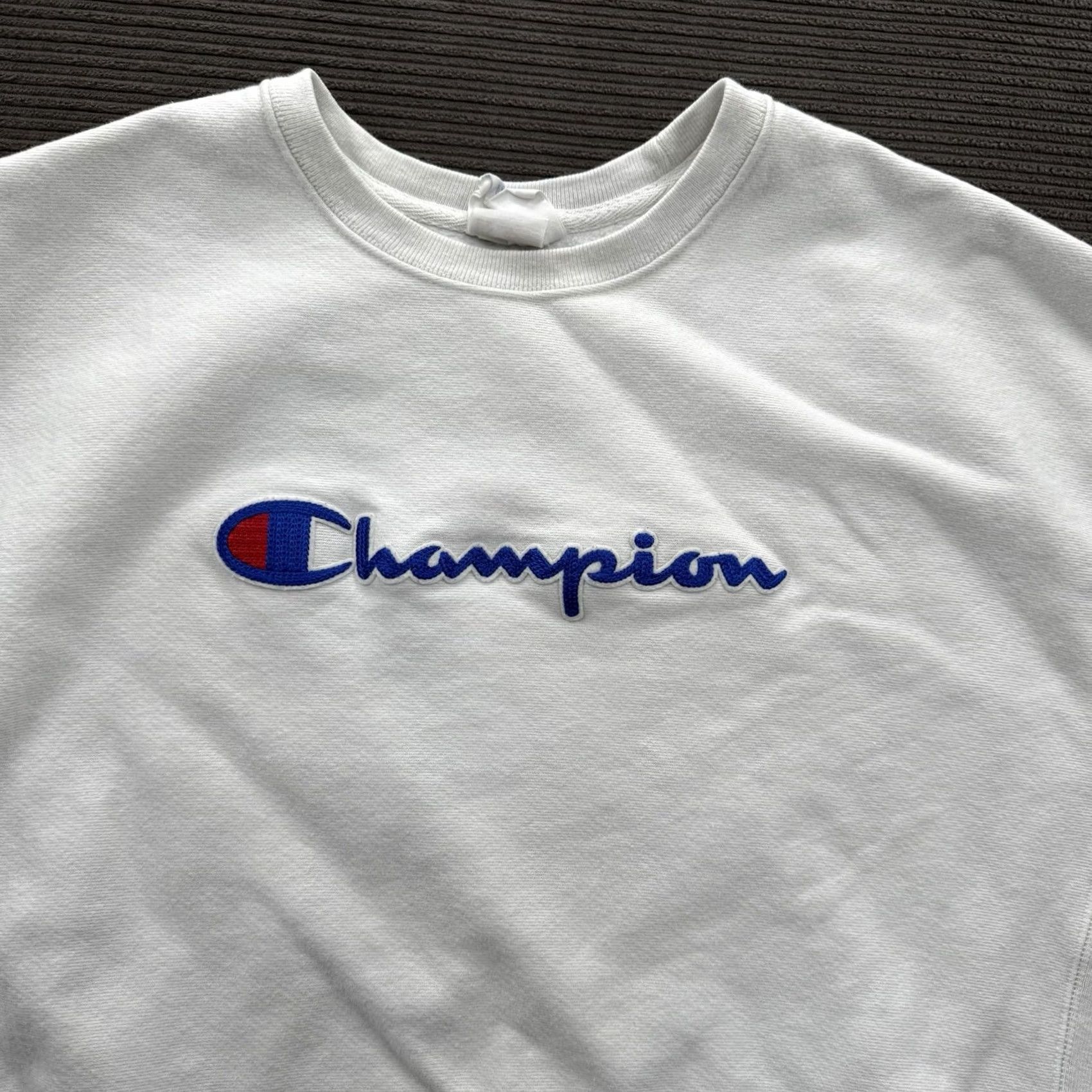 Champion Champion Sweatshirt Women XL White Cotton Pullover Crewneck Gym All Seasons Heavyweight Long Sleeve Regular Fit USA, Reverse Weave, Embroidered Logo Size XL / US 12-14 / IT 48-50 - 8 Thumbnail