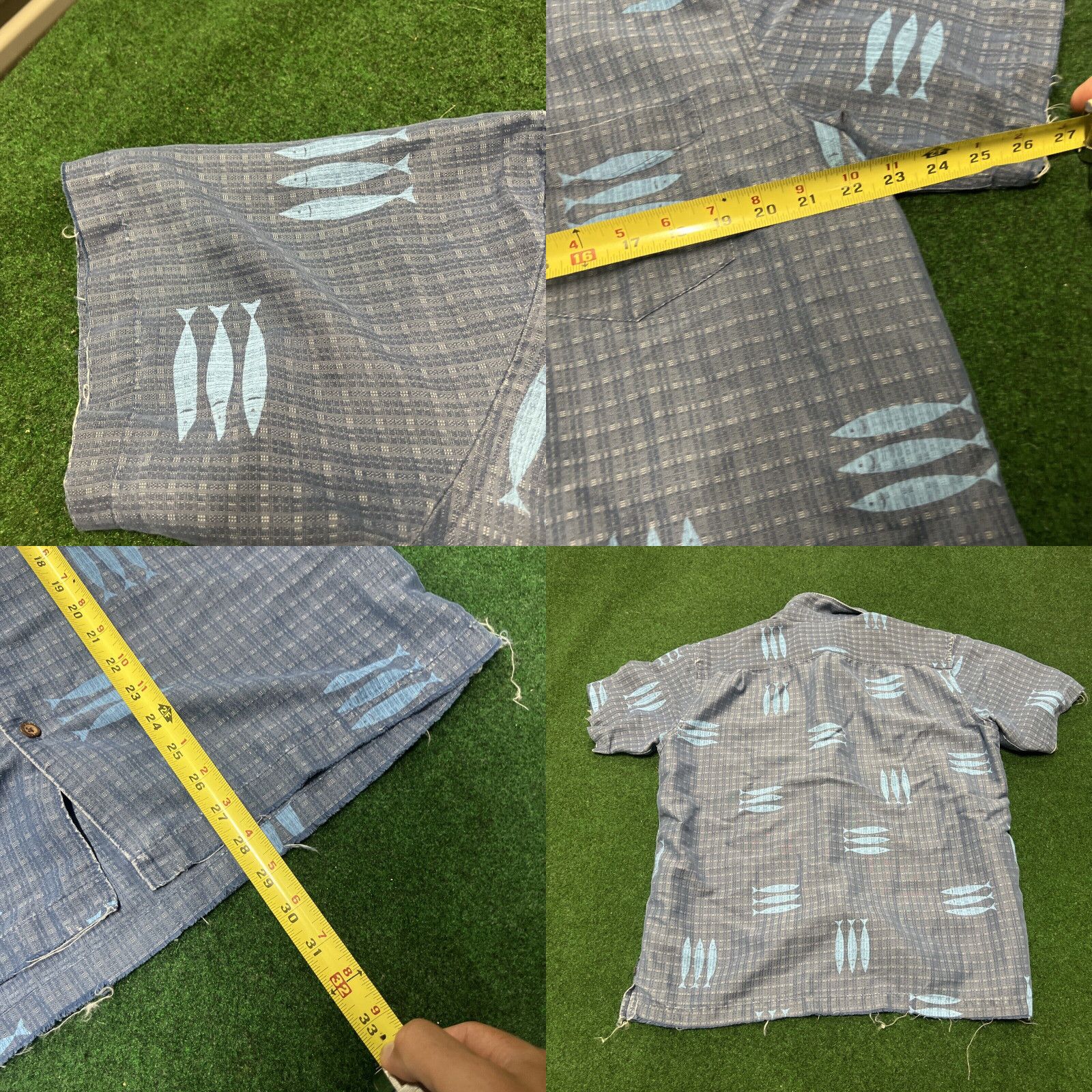 Vintage COVA Shirt Mens Large Blue Hawaiian Buttton Up Fishing Beach Vacation Frayed Size US L / EU 52-54 / 3 - 8 Thumbnail