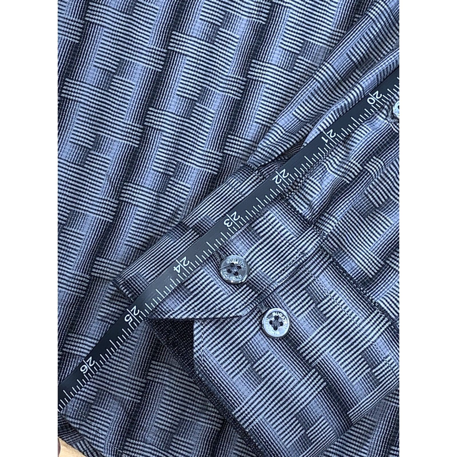 BUGATCHI Bugatchi Mens Button Up M Classic Fit Casual Shirt Gray Striped Regular Long Sleeve Button-Up Mens Size US M / EU 48-50 / 2 - 8 Thumbnail