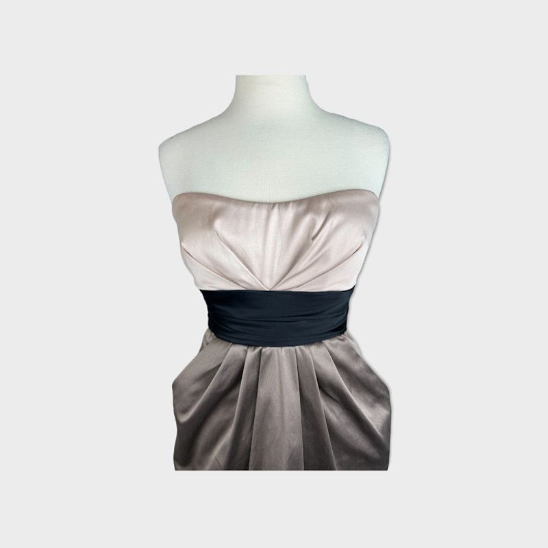 Dillard's Papaya | Strapless Satin Dress | Size Medium Copper Tones Size M / US 6-8 / IT 42-44 - 4 Thumbnail