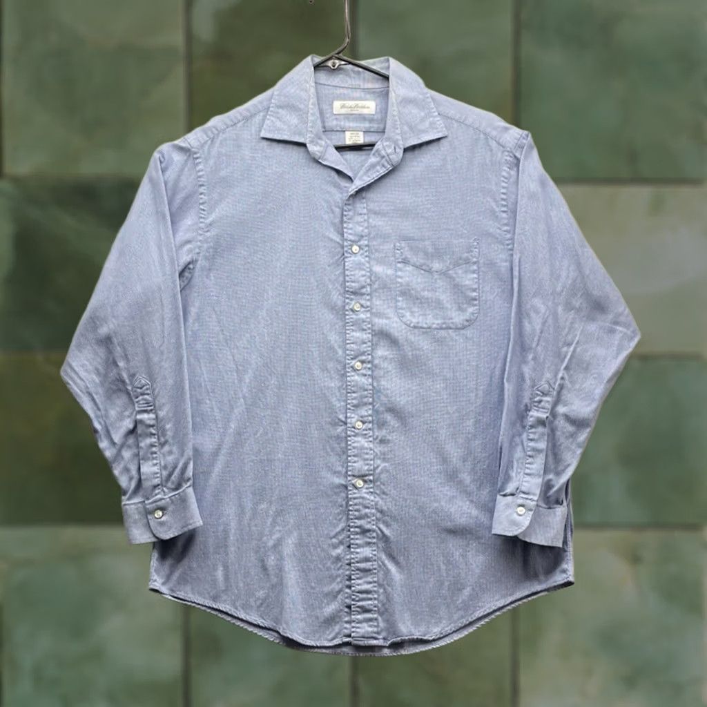 Brooks Brothers VINTAGE Brooks Brothers Dress Shirt Mens 16.5 Blue Check USA Long Sleeve Shirt Mens Regular 100% Cotton Blue Check Size 46R - 1 Thumbnail