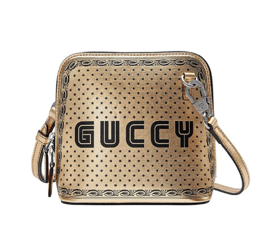 Gucci Women's Gold Guccy Sega Script Dome Mini Crossbody Bag Size ONE SIZE - 1 Thumbnail