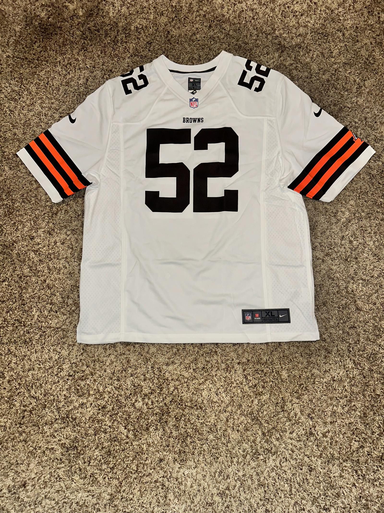 image of Men’S Cleveland Browns Nfl 52 Jackson Nike Jersey Brown in White, Men's (Size XL)