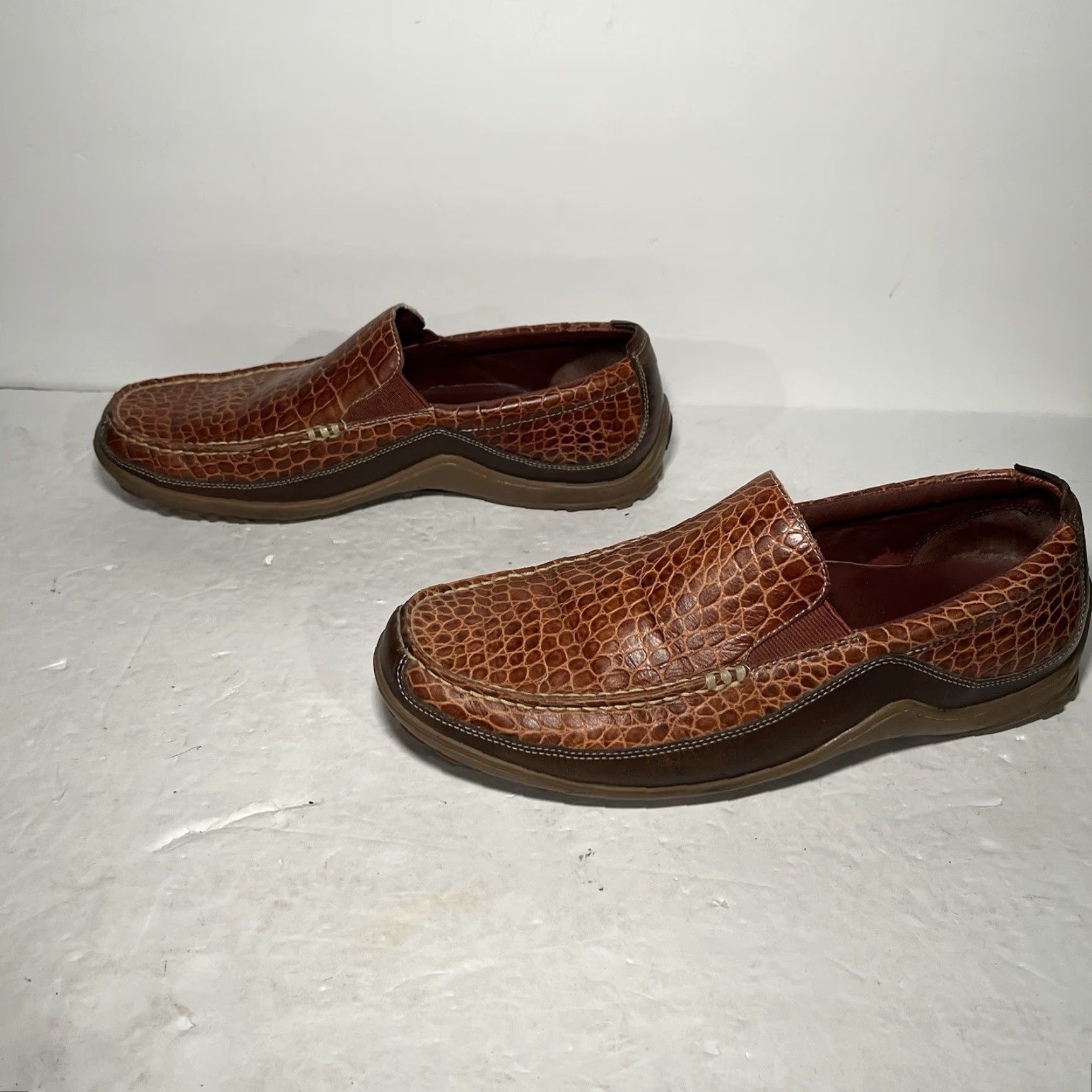 Cole Haan Cole Haan Tucker Venetian Croc Embossed Leather Slip On Brown Loafer Tan Sz 10 M Size US 10 / EU 43 - 3 Thumbnail