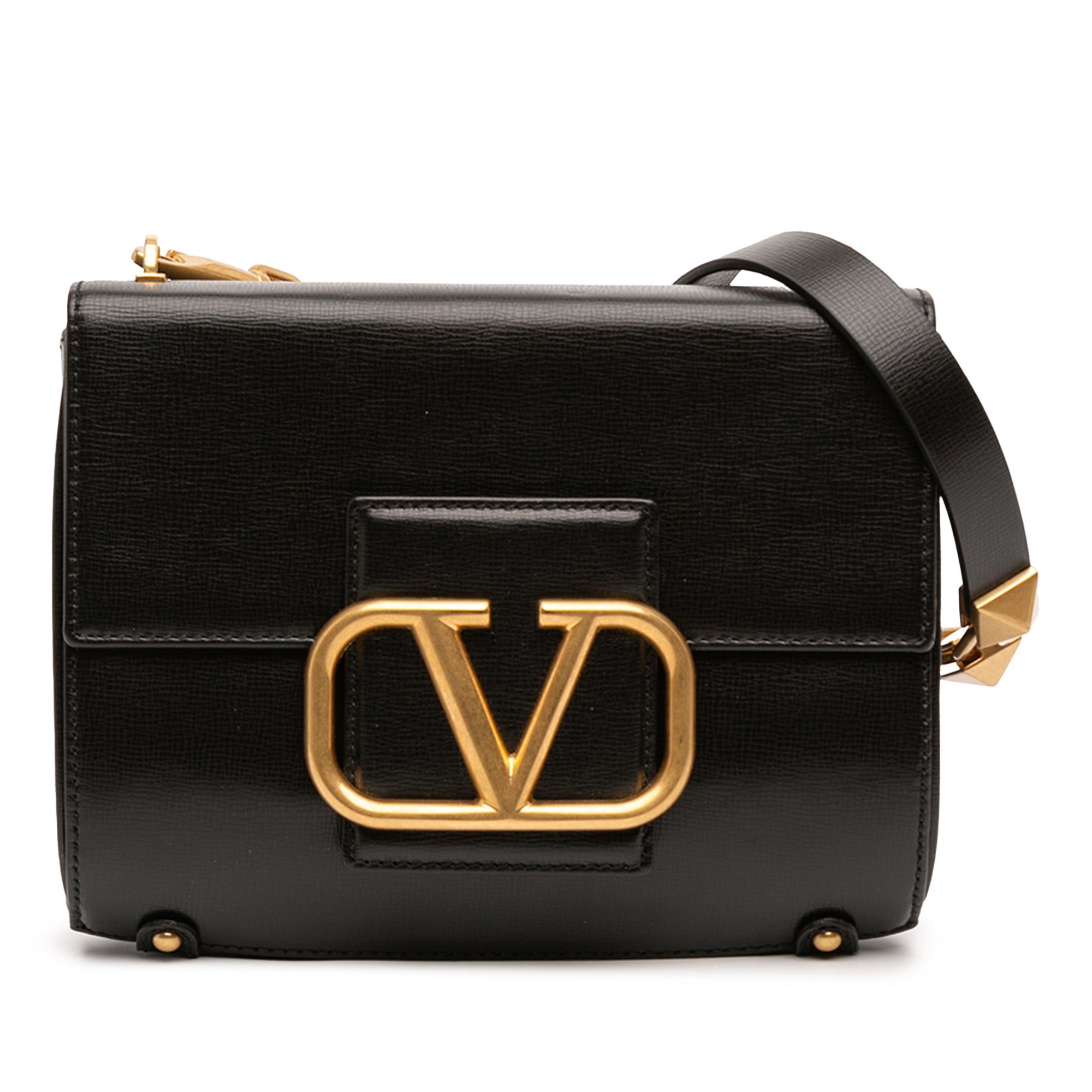 Valentino Grained Calfskin Stud Sign Shoulder Bag Size ONE SIZE - 1 Thumbnail