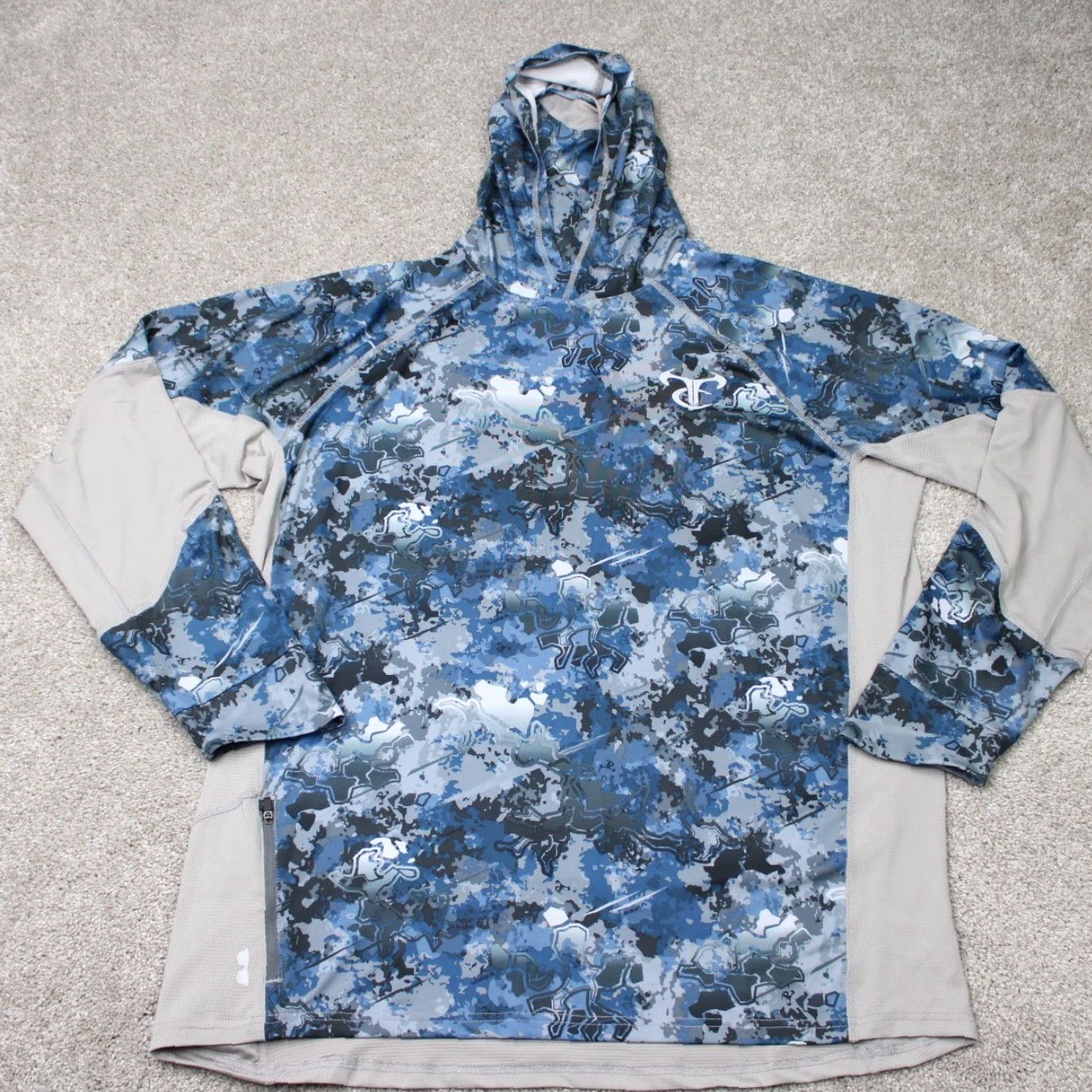 Vintage True Timber Hoodie Mens XL Blue Camo Ragewater Pullover Hooded Shirt Long Sleeve Camouflage Fish Style 90s (if applicable) Mens Size US XL / EU 56 / 4 - 2 Thumbnail