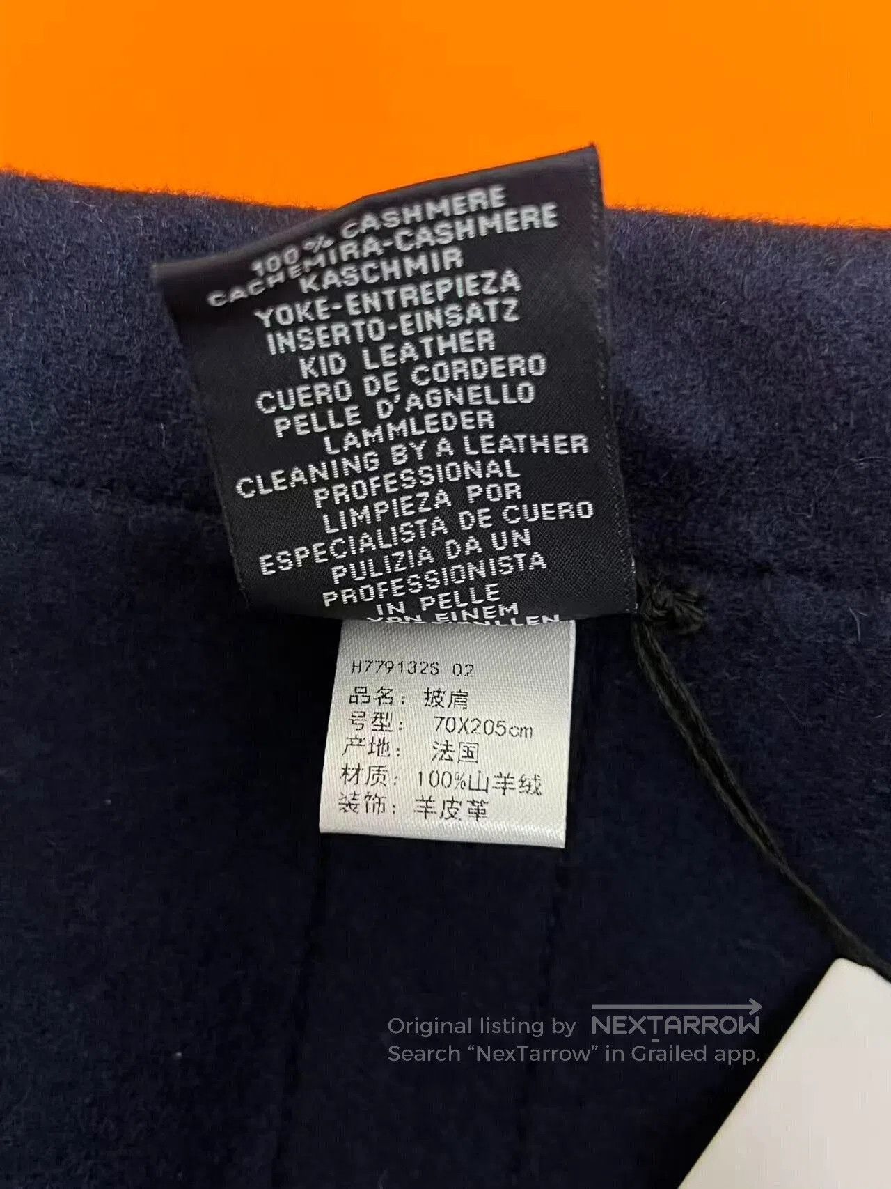 Hermes Hermes Cashmere Shawl in Dark Blue. Size ONE SIZE - 5 Thumbnail