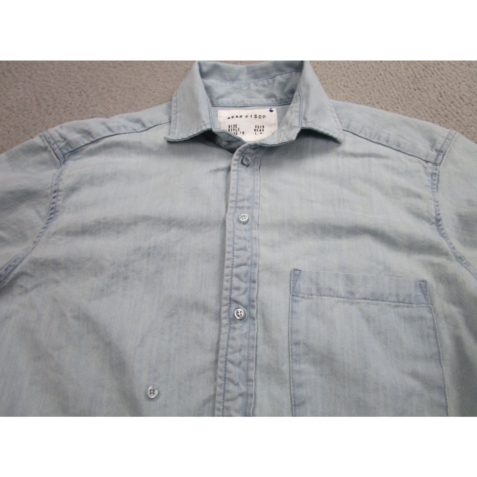 Vintage VINTAGE Wear Cisco Denim Shirt Womens L Blue Cropped Long Sleeve Button-Up Cowgirl Relaxed Fit Size L / US 10 / IT 46 - 2 Thumbnail