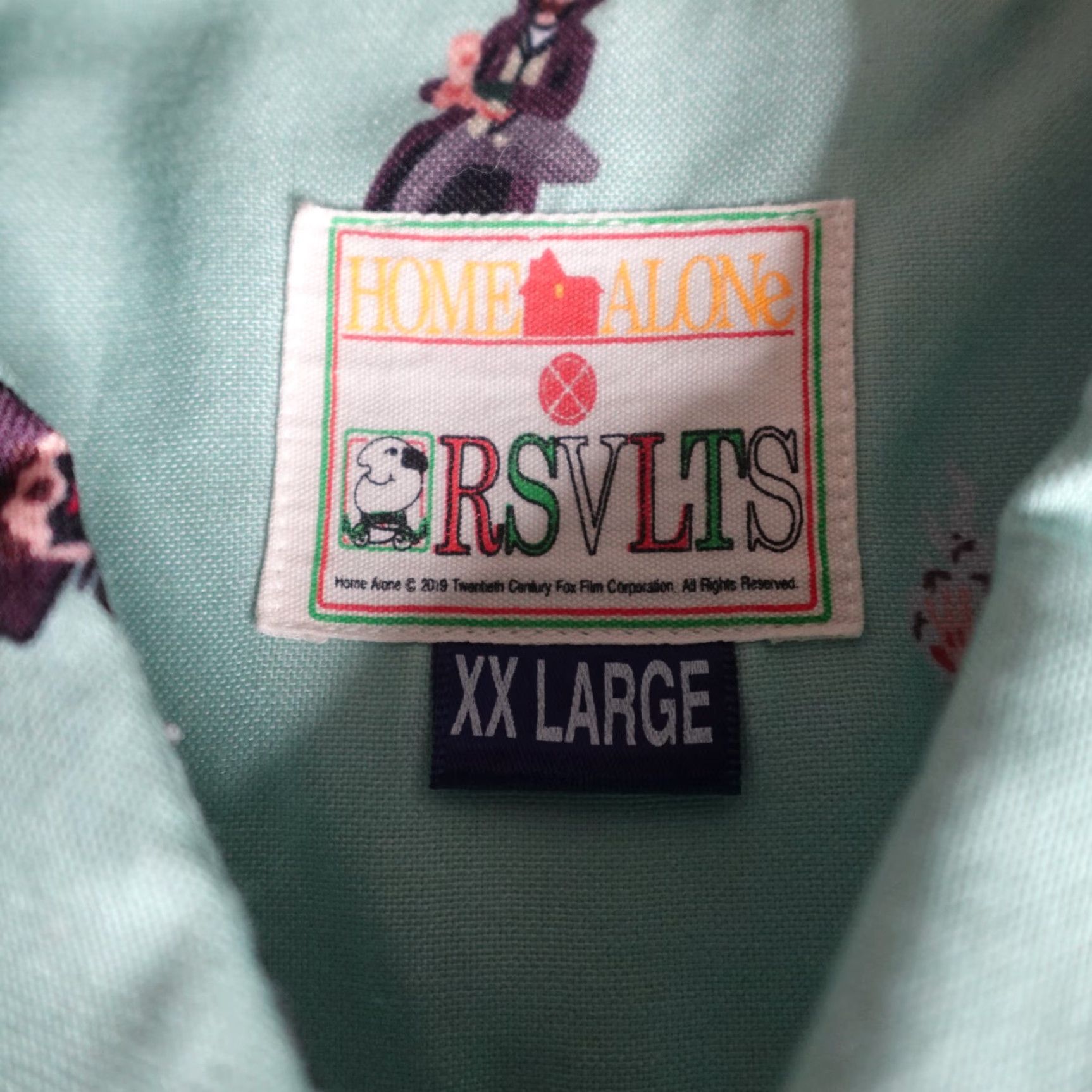 Vintage RSVLTS Shirt 2XL Blue Green Teal Home Alone Button-Up Long Sleeve Collared USA Graphic Print Mens Streetwear Casual Size US XXL / EU 58 / 5 - 3 Thumbnail