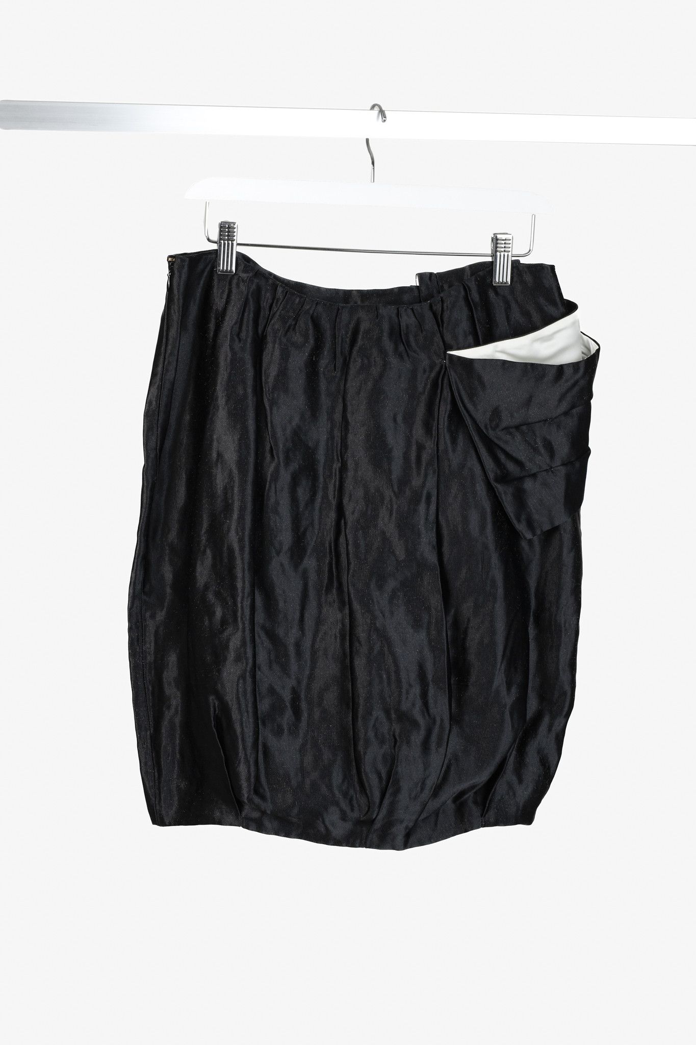 Prada Prada 2009 Black Large Satin Bow Skirt Size 28" / US 6 / IT 42 - 2 Thumbnail
