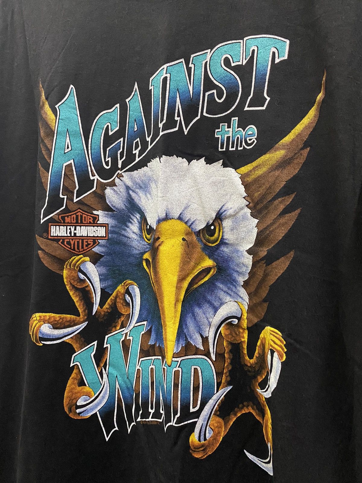 VINTAGE HARLEY DAVIDSON AGAINST THE WIND