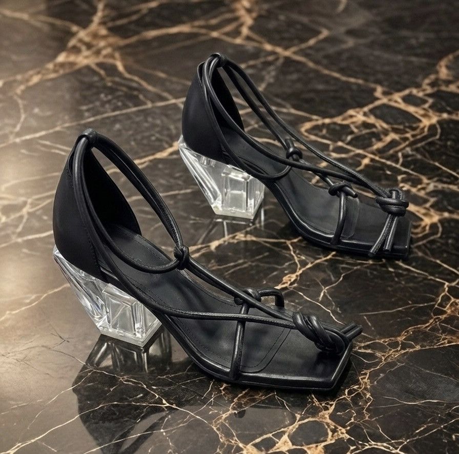 Rick Owens Sandal Sliver Ankle Wrap Heel - Black/Clear Size 36.5/US 6.5 Size US 6.5 / IT 36.5 - 3 Thumbnail