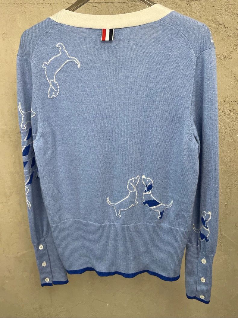 Thom Browne Thom browne Size 0 Sky blue puppy four-striped wool knitt Size XXS / US 00 / IT 34 - 4 Thumbnail