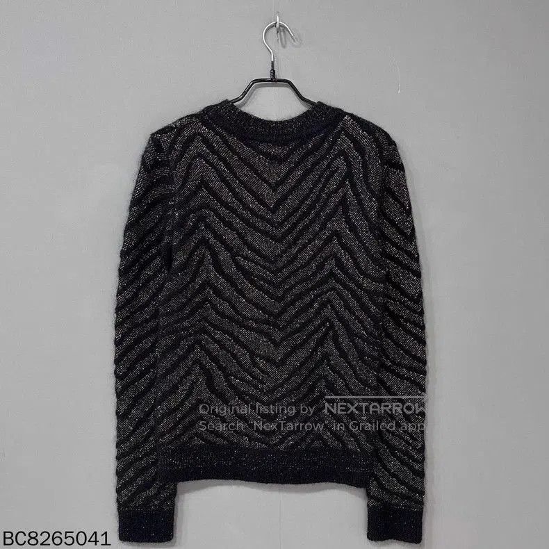 Saint Laurent Paris Tiger Stripe Gold Thread Sweater. Size US M / EU 48-50 / 2 - 2 Thumbnail