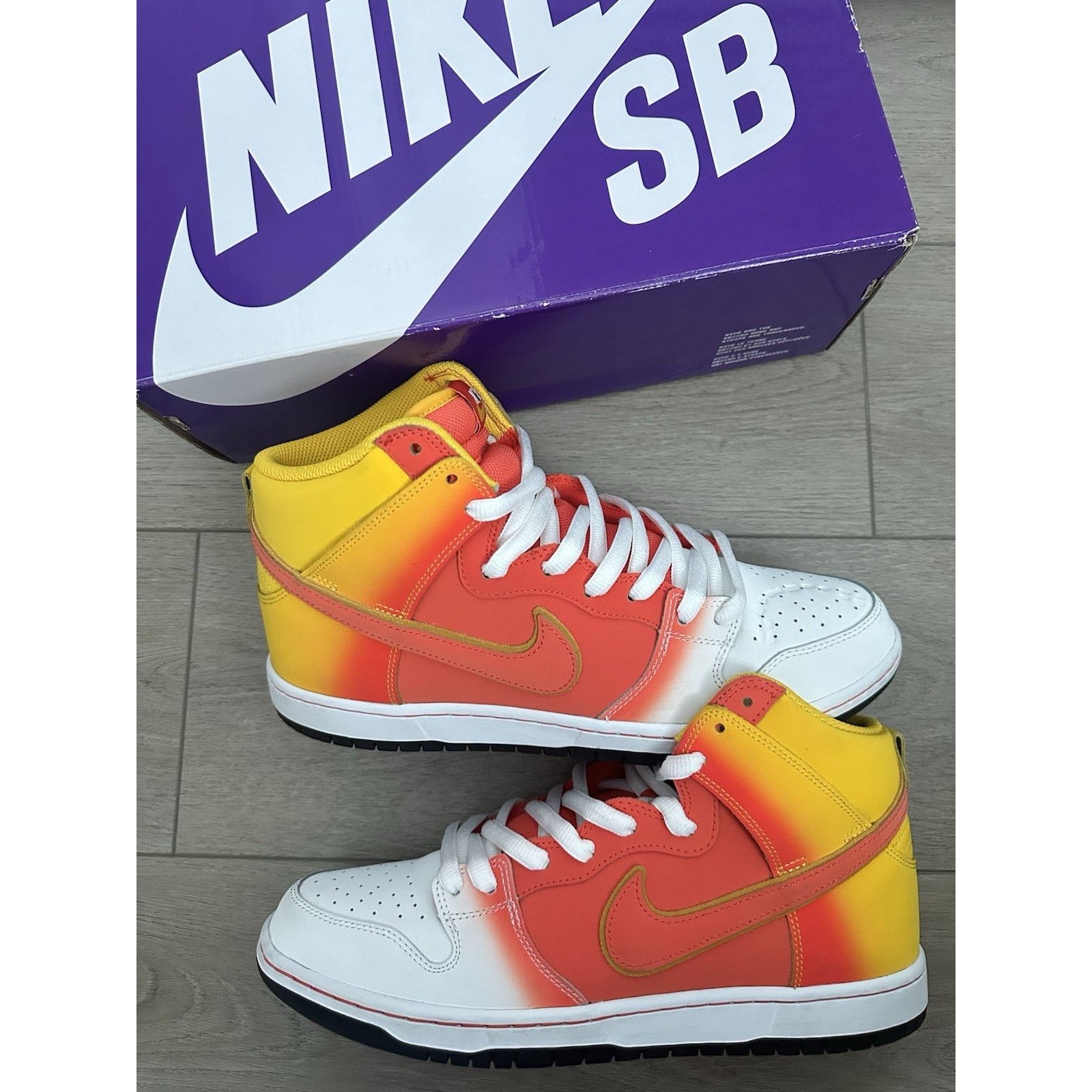 Nike Nike SB dunk high pro candy corn sneakers size 11 men’s Size US 11 / EU 44 - 1 Thumbnail