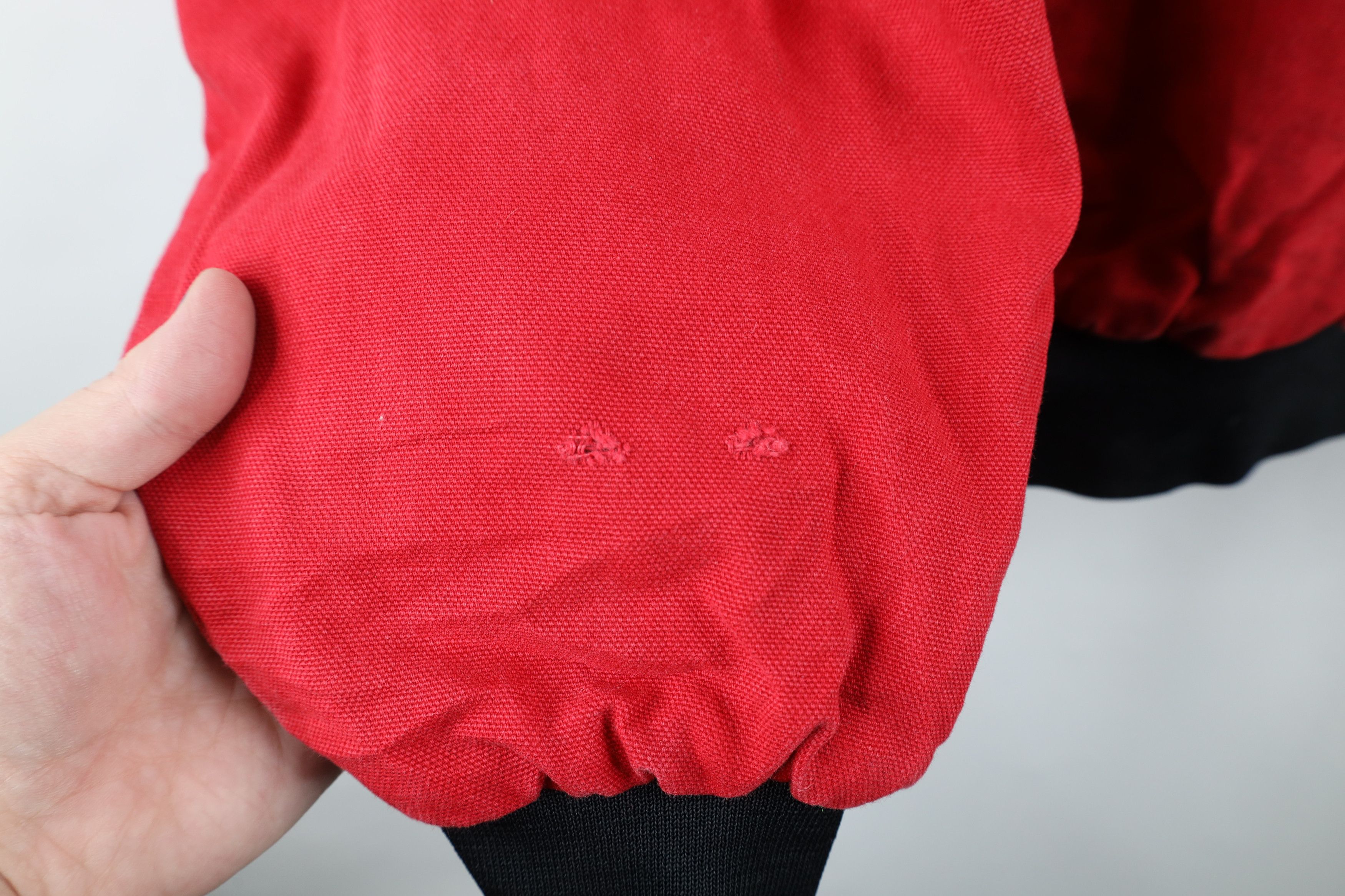 Vintage Vintage 90s Streetwear Lined Hooded Canvas Jacket Red USA Size US XL / EU 56 / 4 - 12 Thumbnail