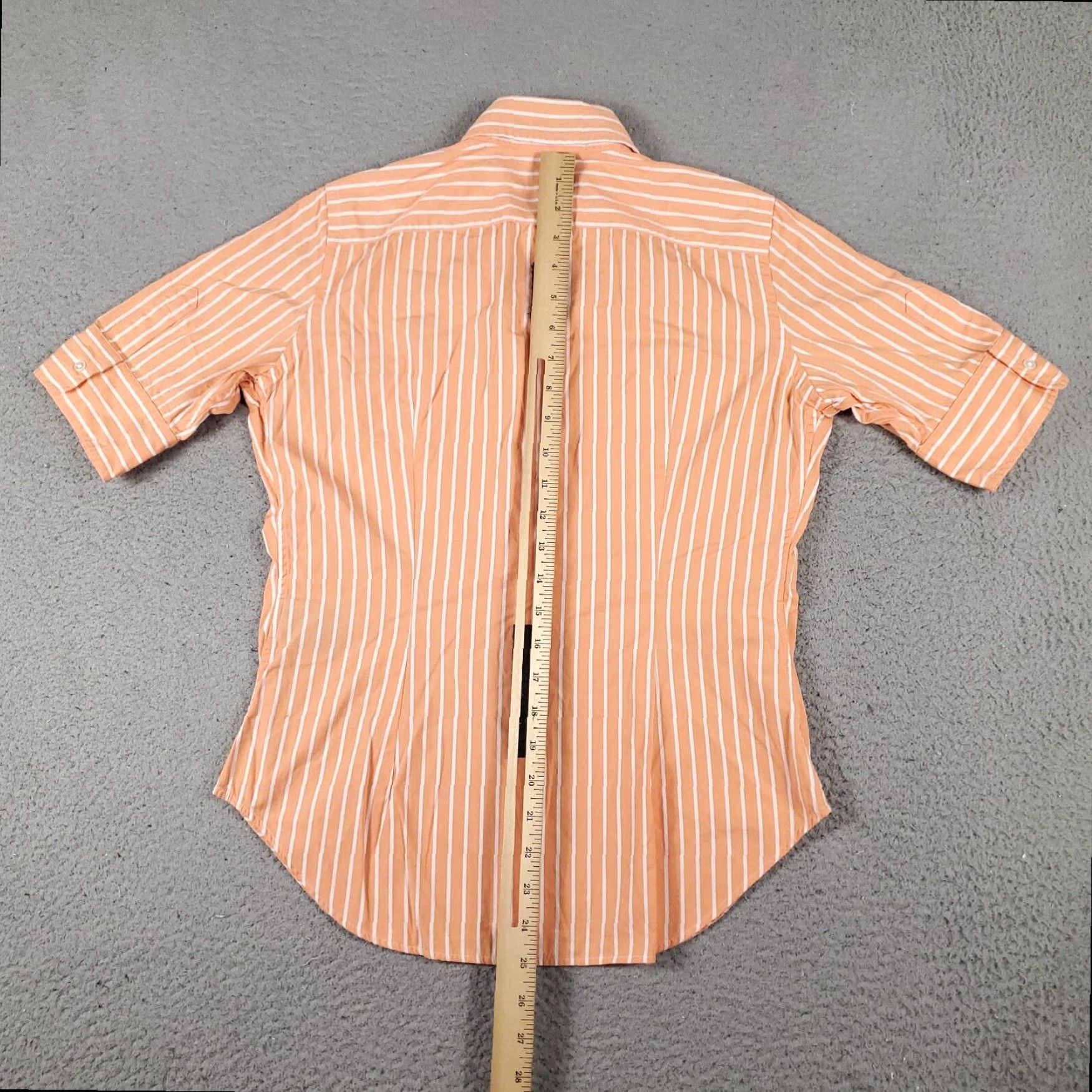 Ralph Lauren Ralph Lauren Womens Shirt Orange Striped Size 4 XL Extra Large Button Up Short Sleeve Size S / US 4 / IT 40 - 5 Thumbnail