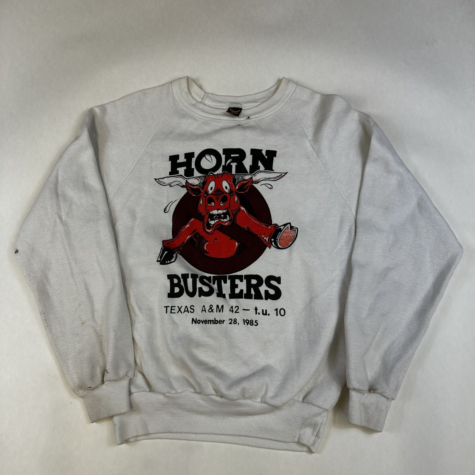 Vintage Vintage 1985 Texas A&M Horn Busters Sweatshirt Cotton Crewne Size US M / EU 48-50 / 2 - 1 Thumbnail
