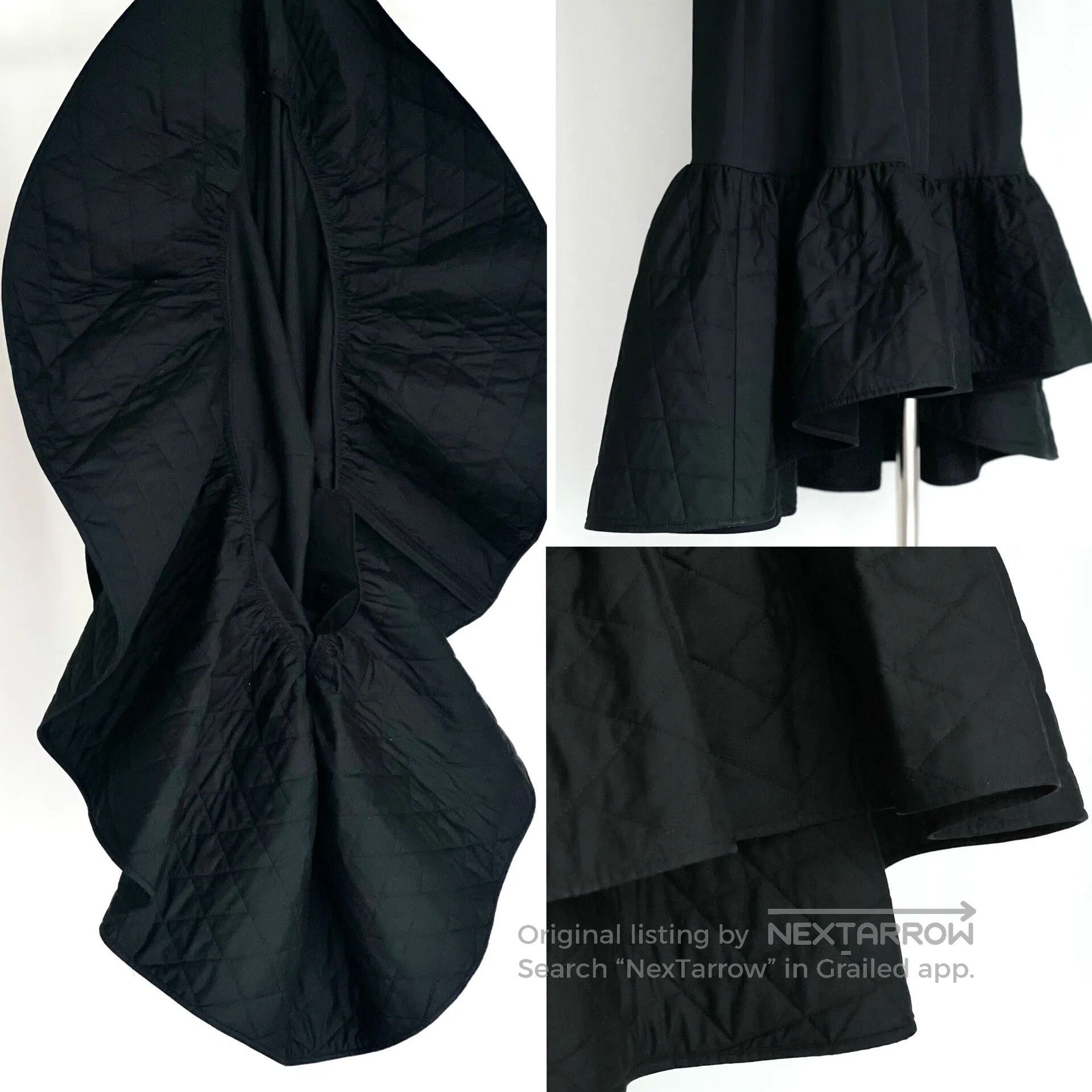 RIPVANWINKLE Quilted Black Puff Hem Dress. Size M / US 6-8 / IT 42-44 - 7 Thumbnail
