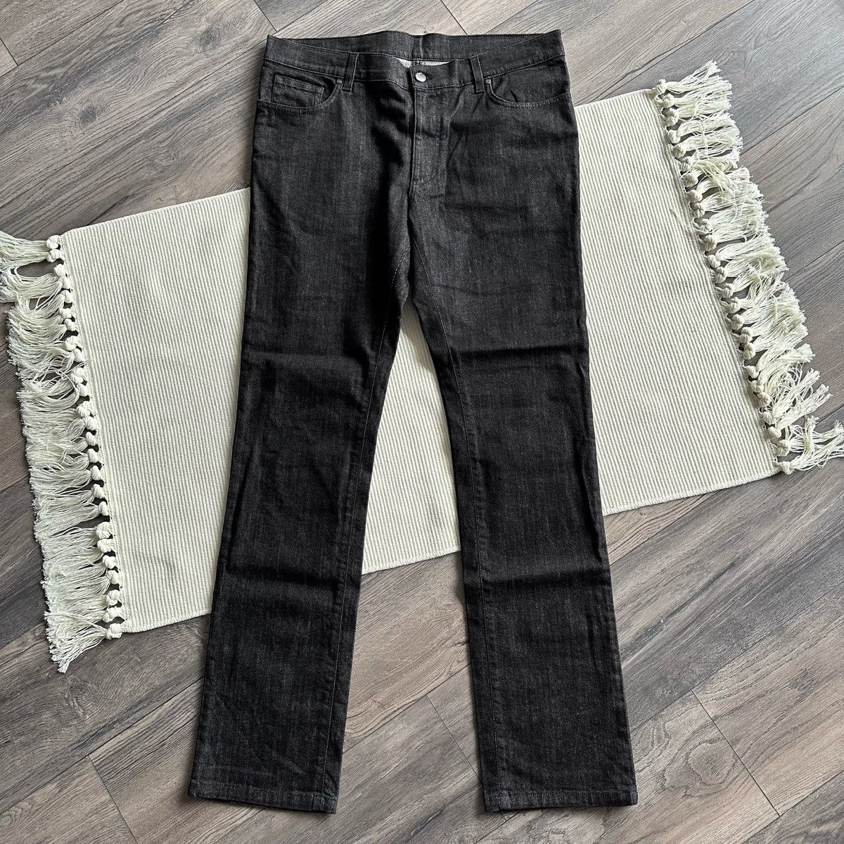 Versace Collection Straight Leg Faded Black Jeans