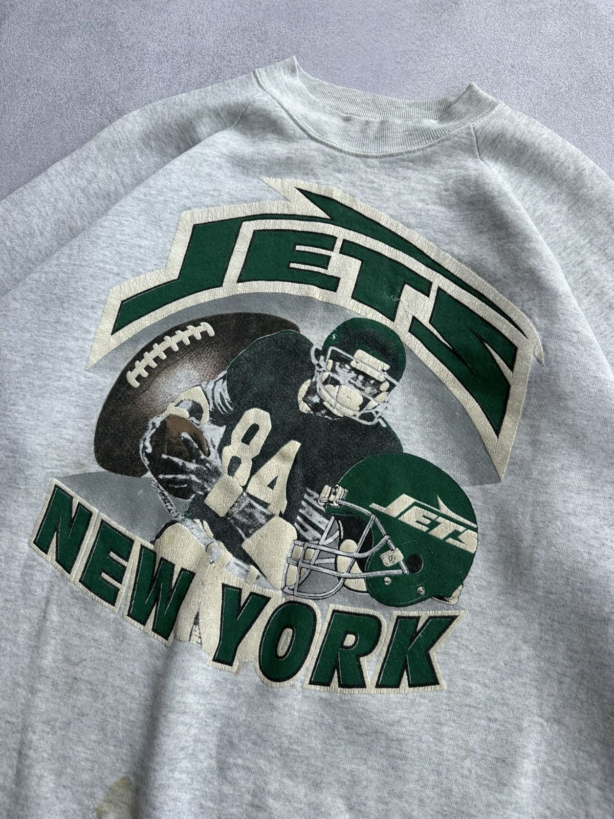 NFL Vintage NFL New York Jets Grey Crewneck Sweatshirt 90s Sz XL Size US XL / EU 56 / 4 - 11 Thumbnail