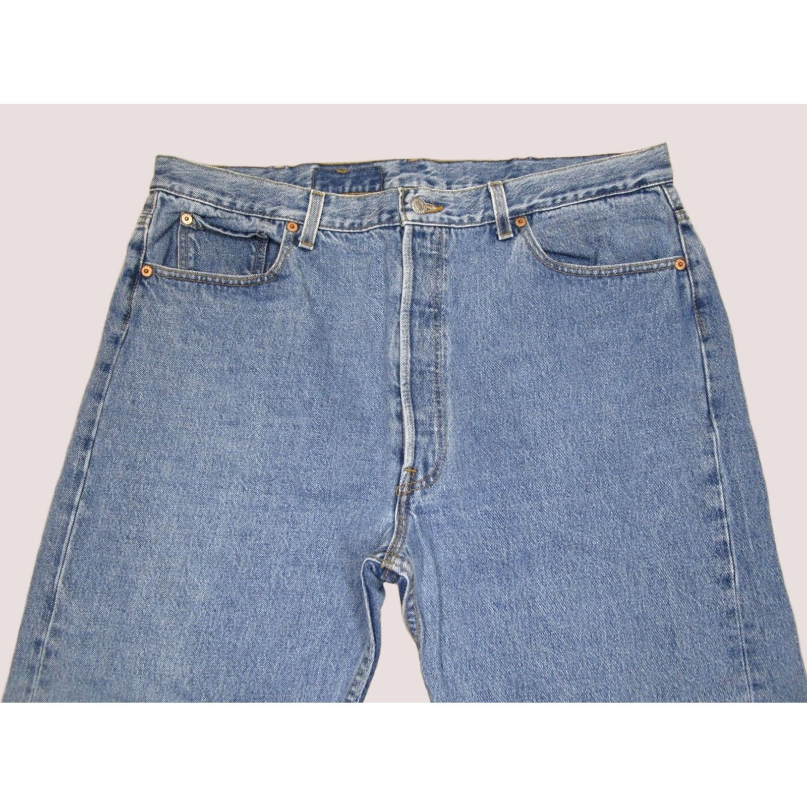 Levi's VINTAGE Levi's 501 Jeans Men 40x30 Blue Button Fly Light Wash 80s USA Levi's 501 Original Fit Mens Jeans Size US 40 / EU 56 - 1 Thumbnail