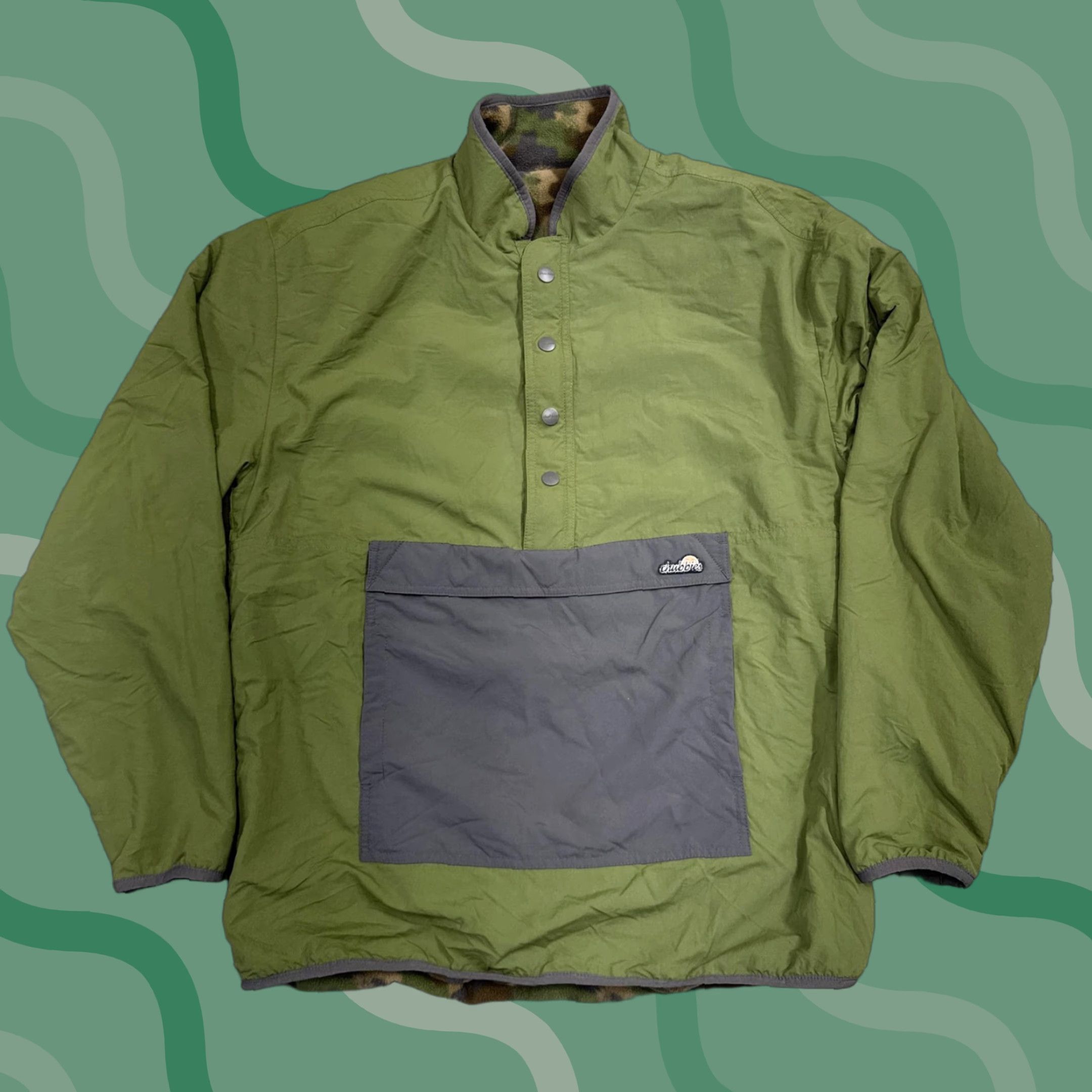 Chubbies Chubbies Jacket Mens M Green Camo Reversible Fleece Pullover Anorak Size US M / EU 48-50 / 2 - 1 Thumbnail