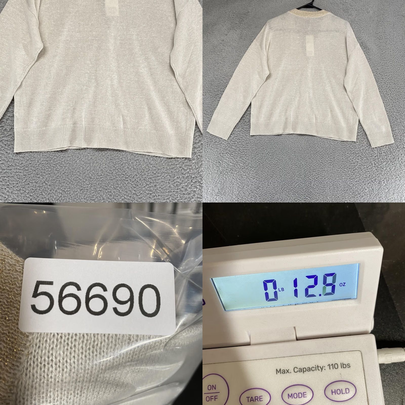 Eileen Fisher Eileen Fisher Cardigan Sweater Womens PL White Organic Linen V Neck Metallic Size L / US 10 / IT 46 - 9 Thumbnail