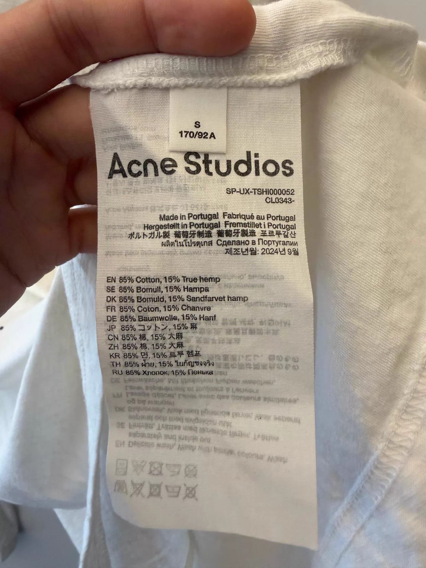 Acne Studios Acne 1996 Graphic Distressed Mist White S T-Shirt Size US S / EU 44-46 / 1 - 4 Thumbnail