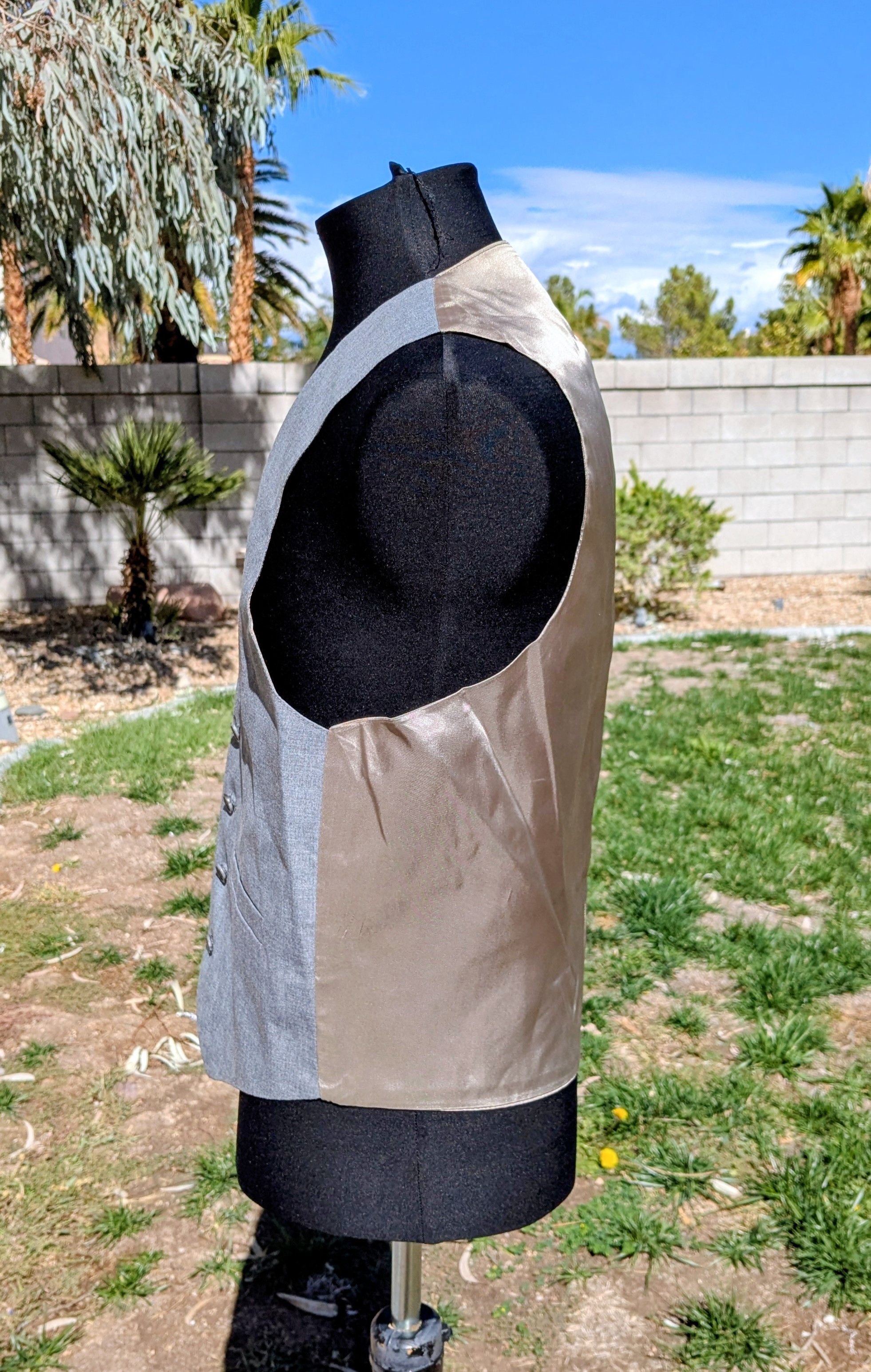 Other Vintage Classic Gray 5-Button 2-Pocket Waistcoat Dress Vest Size 38R - 3 Thumbnail