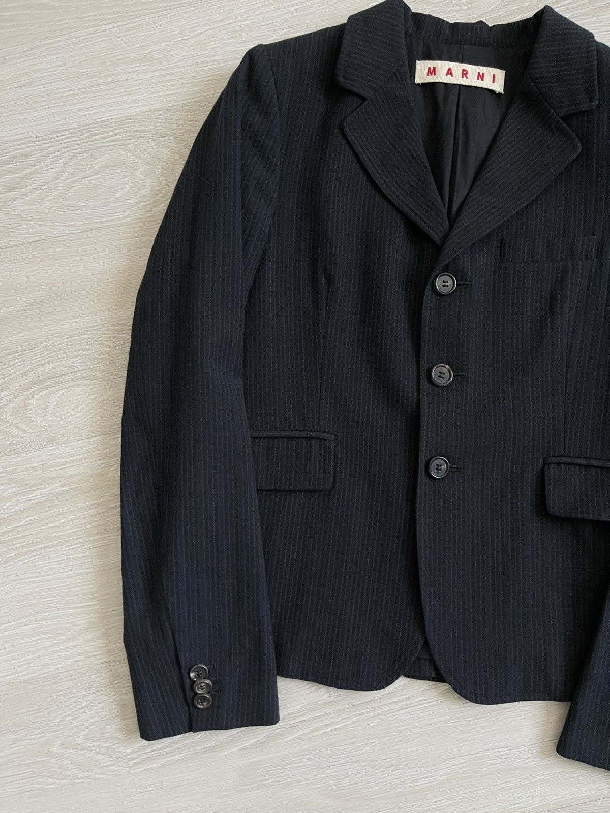 Marni Marni Black Wool Blend Women's Striped Blazer Jacket Archive Size M / US 6-8 / IT 42-44 - 4 Thumbnail
