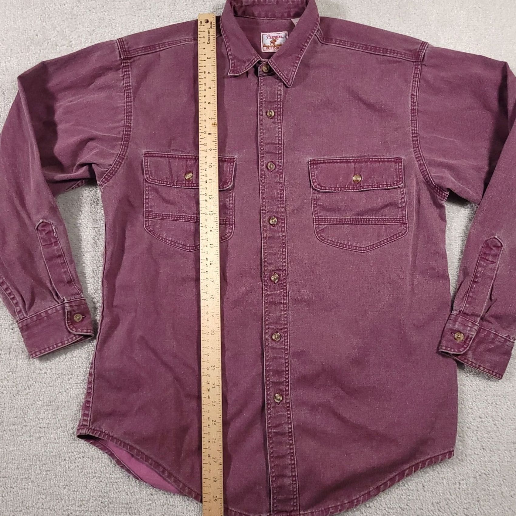 Denime VINTAGE Prentiss Outdoors Button Up Long Sleeve Shirt Mens Medium Red Denim USA Made Size US M / EU 48-50 / 2 - 6 Thumbnail