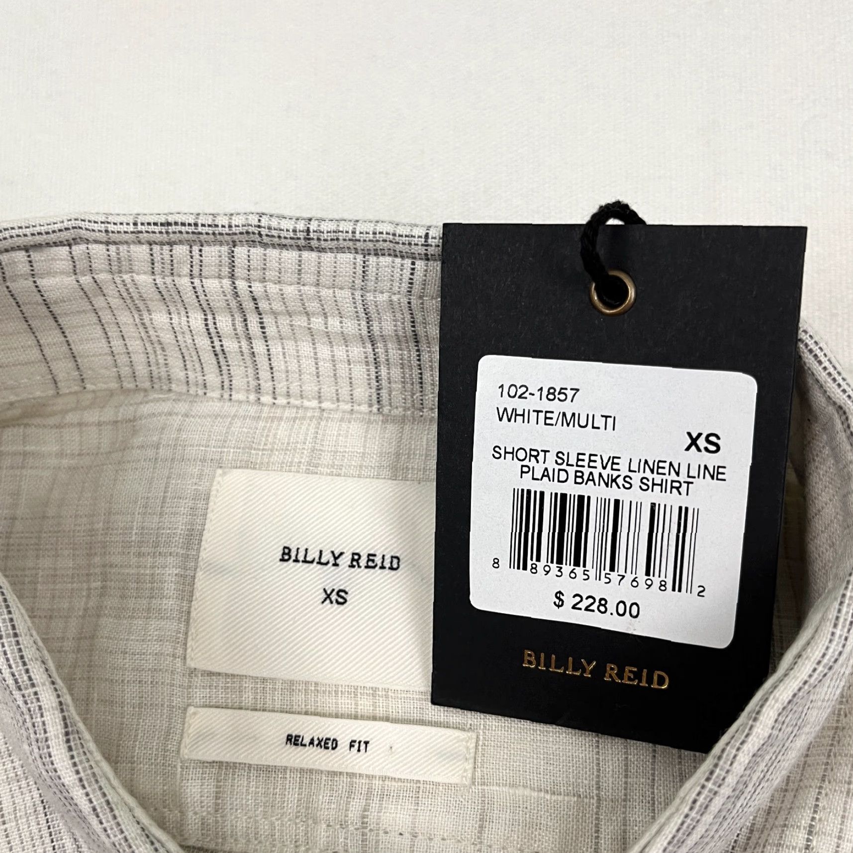 Billy Reid Billy Reid Banks Shirt Mens XS White Line Plaid Linen Button Up Short Sleeve NEW Size US XS / EU 42 / 0 - 2 Thumbnail