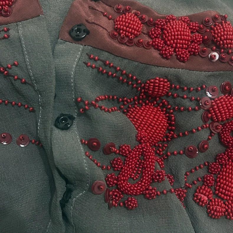 Dries Van Noten dries van noten Beaded sequin silk shirt 2504-Nextarrow Size US XXS / EU 40 - 4 Thumbnail