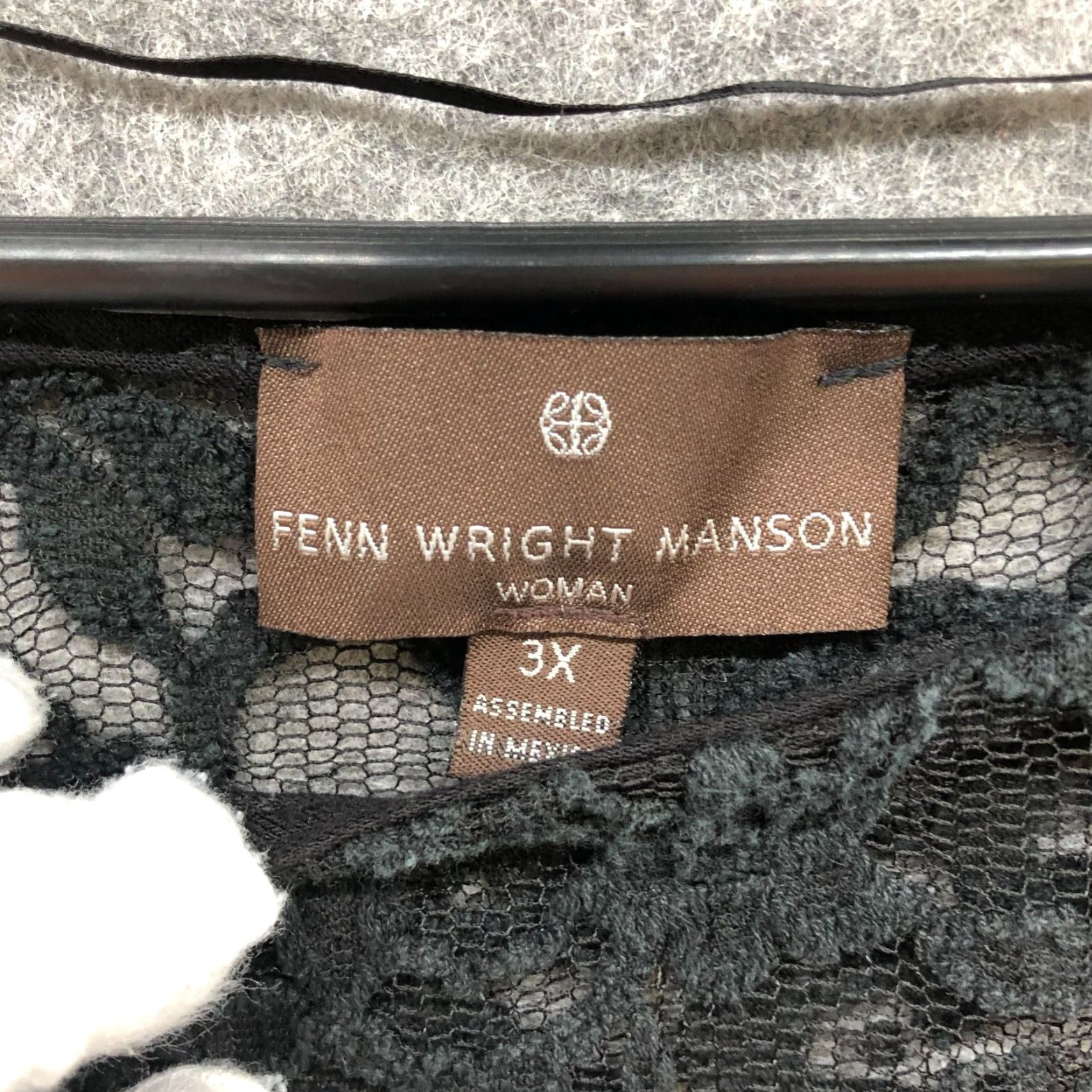 Vintage Fenn Wright Manson Top Adult 3X Black Lace Jersey Knit Short Sleeve Sleeveless Classic Womens Size XXL / US 16-18 / IT 52-54 - 7 Thumbnail